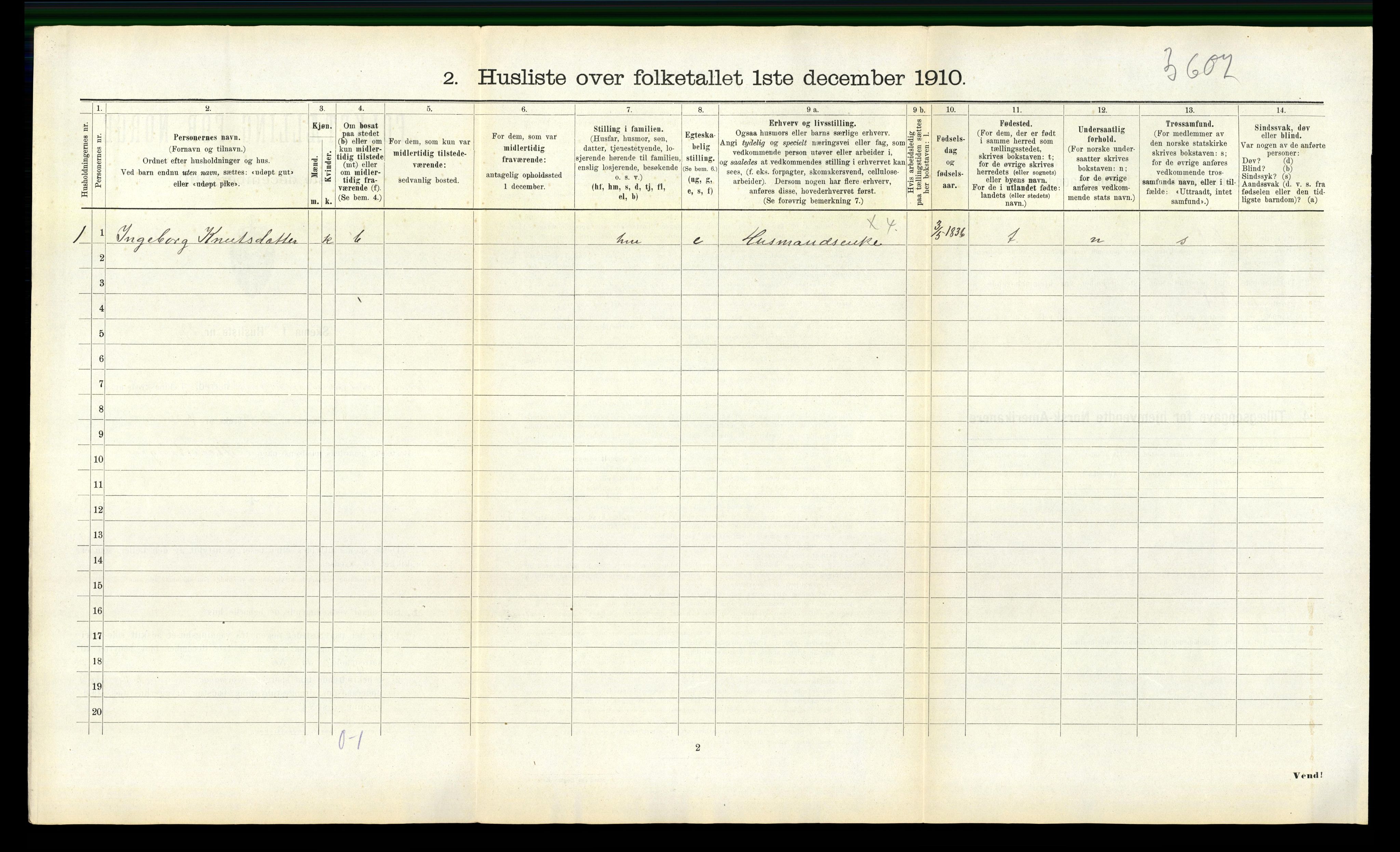 RA, 1910 census for Eresfjord og Vistdal, 1910, p. 88