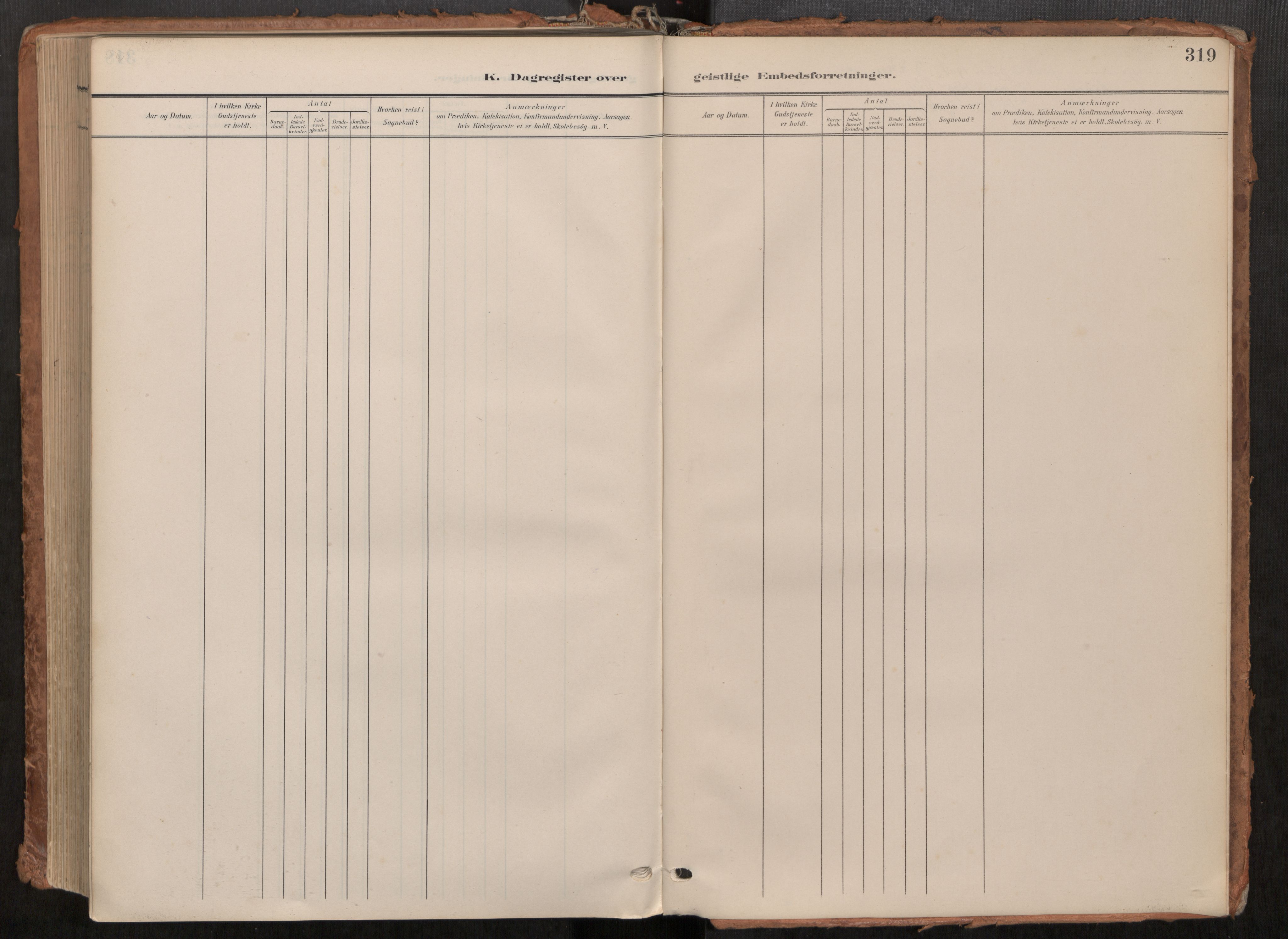 Steinkjer sokneprestkontor, AV/SAT-A-1541/01/H/Ha/Haa/L0001: Parish register (official) no. 1, 1904-1912, p. 319