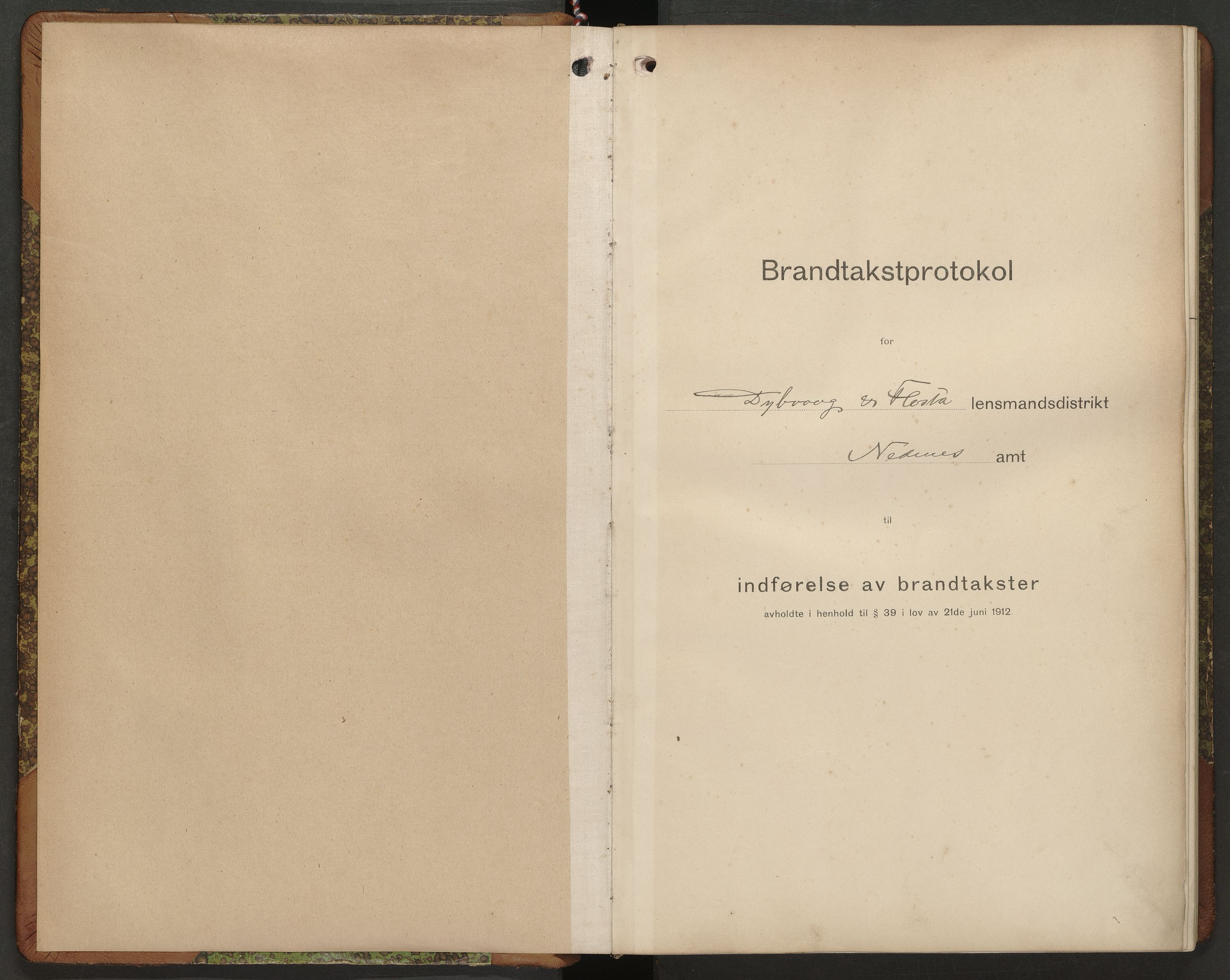 Norges Brannkasse Dypvåg og Flosta, AV/SAK-2241-0008/F/Fa/L0007: Branntakstprotokoll nr. 7 med gårdsnavnregister, 1916-1927
