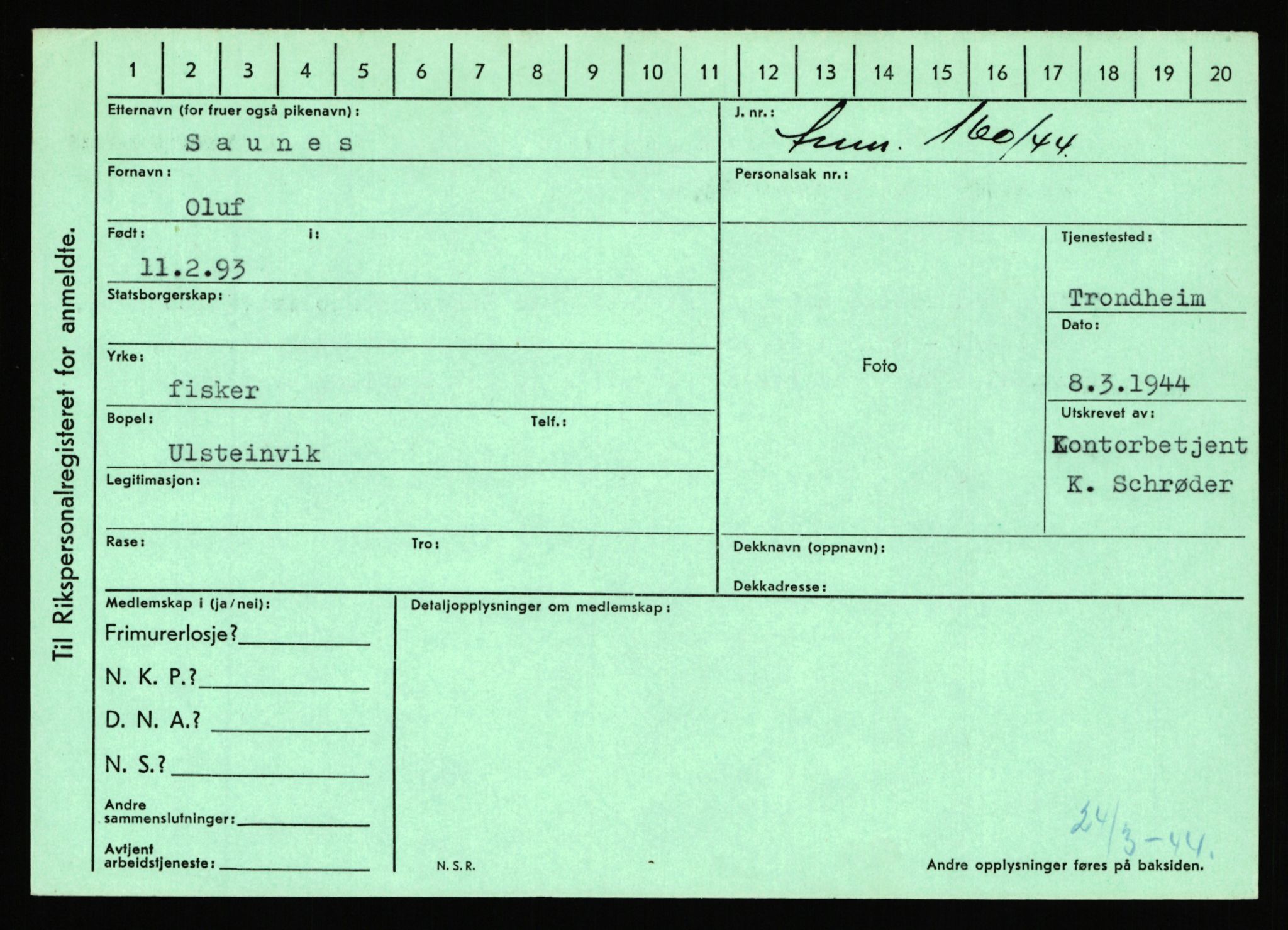 Statspolitiet - Hovedkontoret / Osloavdelingen, AV/RA-S-1329/C/Ca/L0013: Raa - Servold, 1943-1945, p. 4029