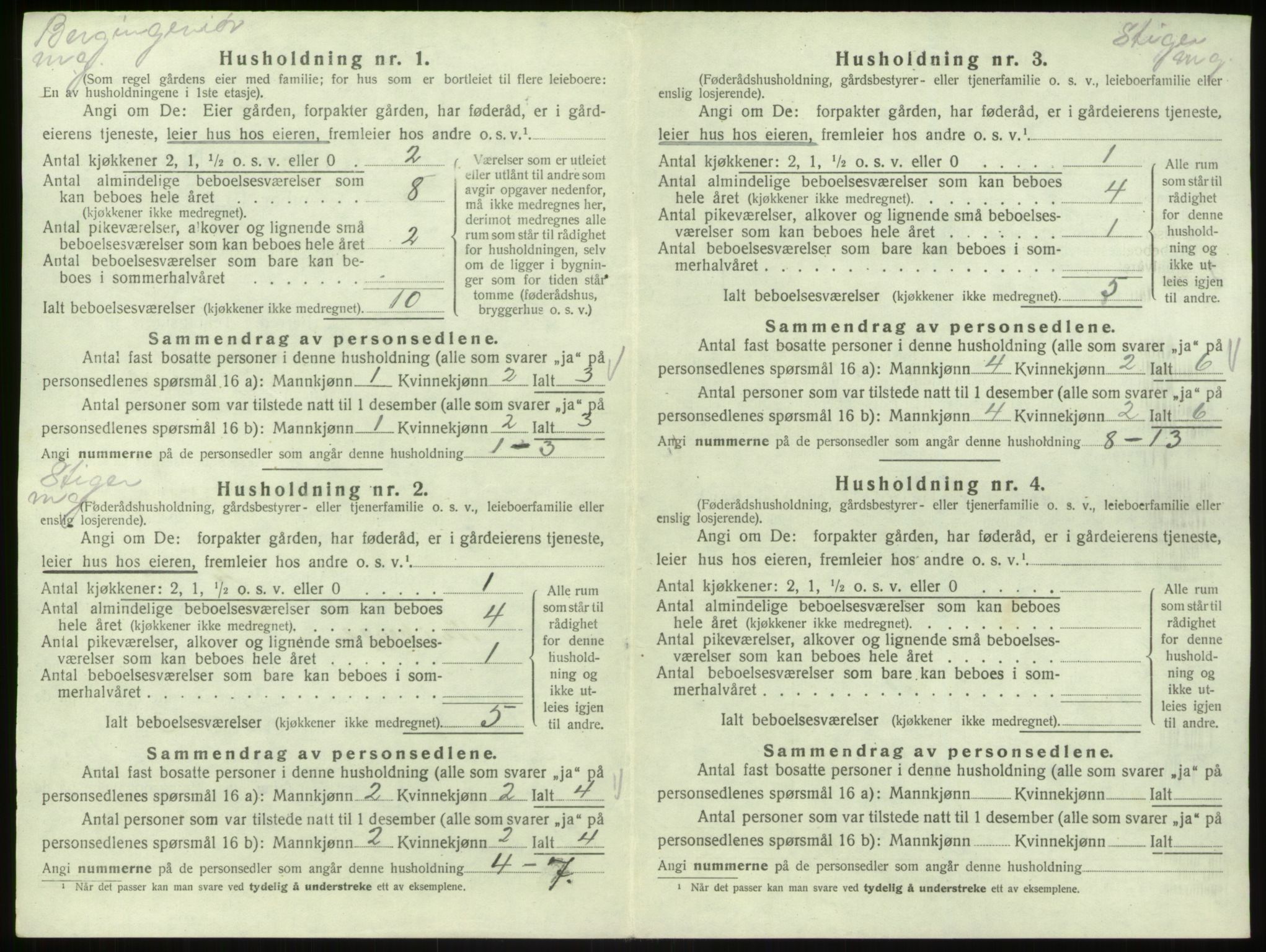 SAB, 1920 census for Hosanger, 1920, p. 139