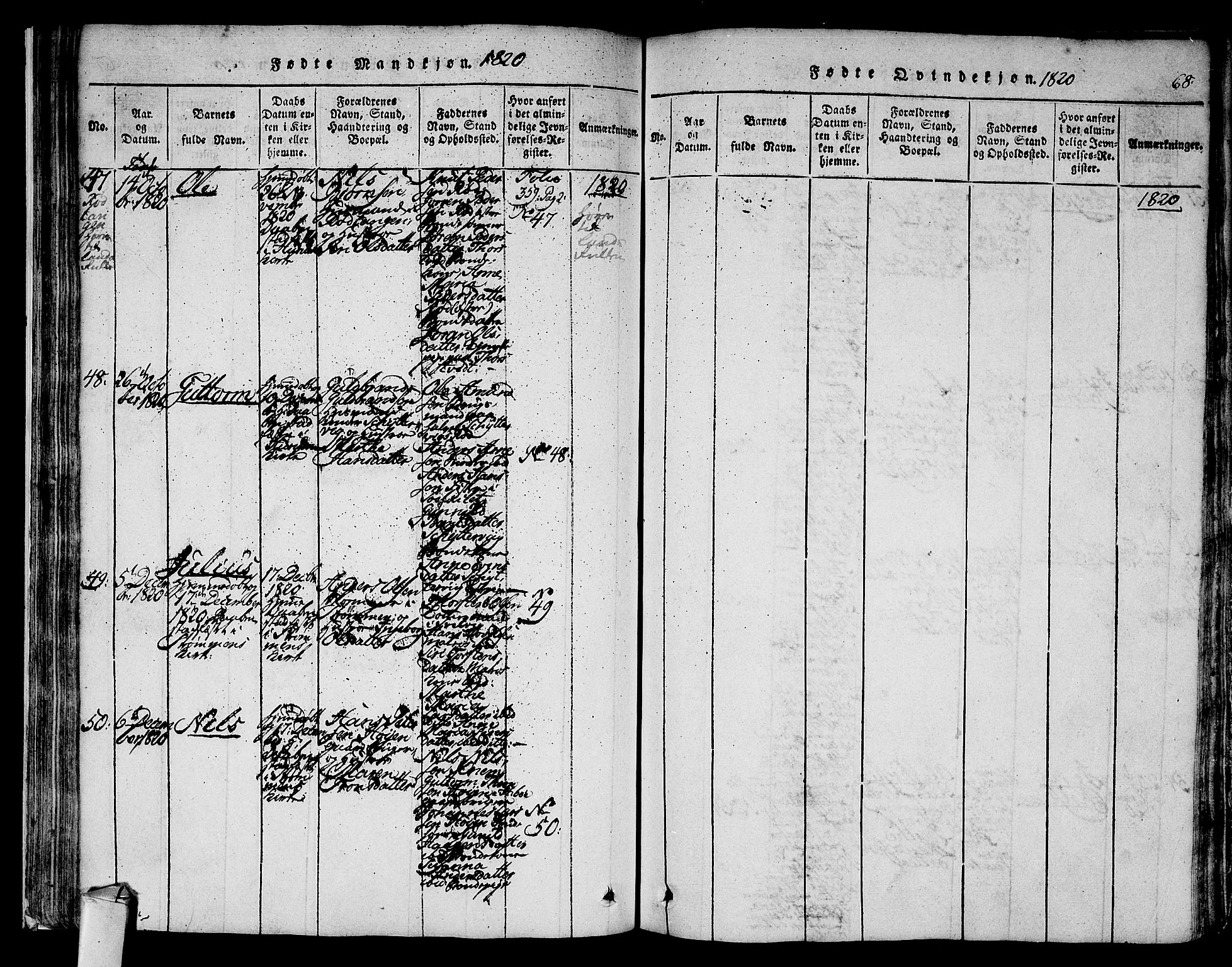 Hurum kirkebøker, AV/SAKO-A-229/F/Fa/L0009: Parish register (official) no. 9, 1816-1826, p. 68