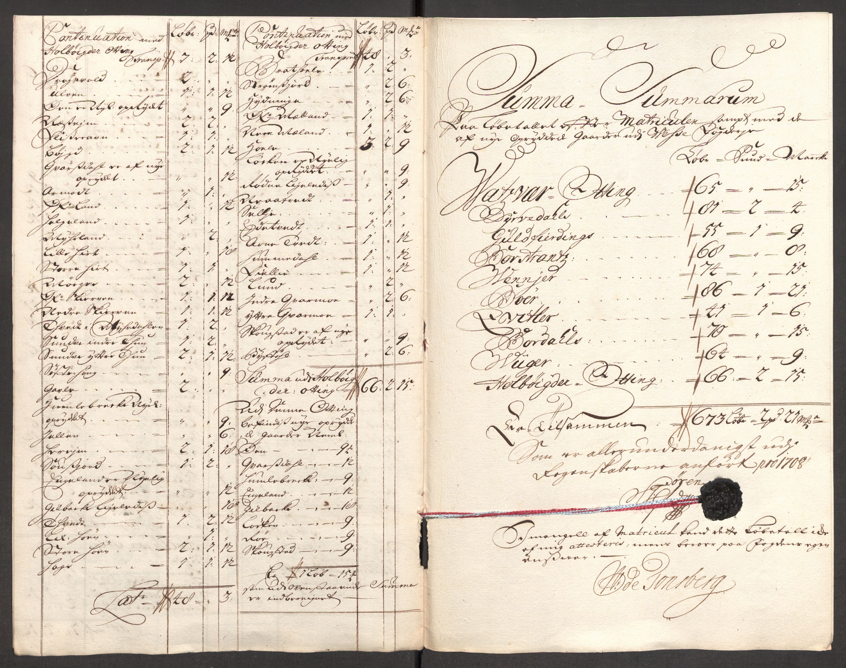 Rentekammeret inntil 1814, Reviderte regnskaper, Fogderegnskap, RA/EA-4092/R51/L3189: Fogderegnskap Nordhordland og Voss, 1708, p. 268