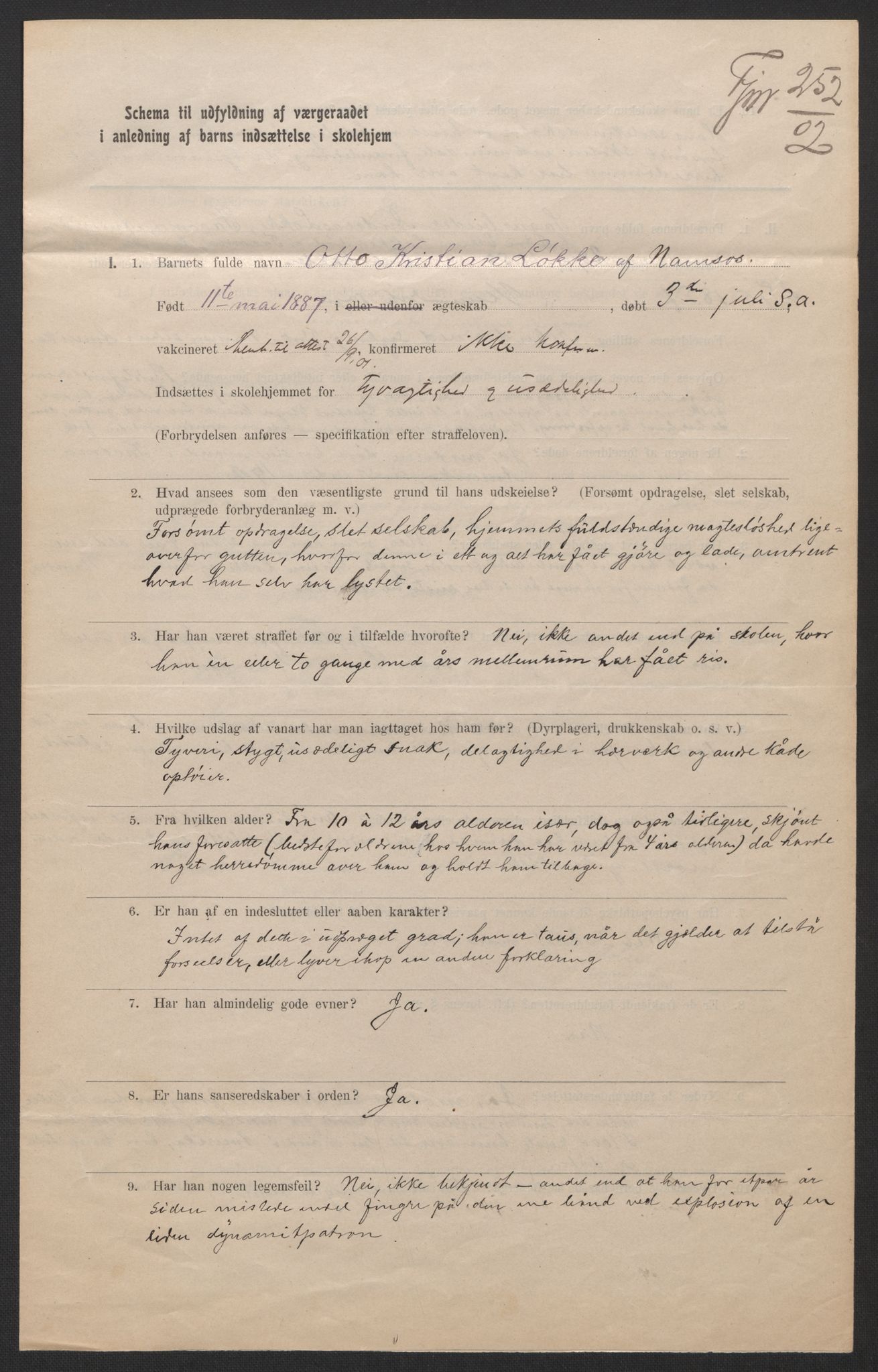 Falstad skolehjem, AV/RA-S-1676/E/Eb/L0005: Elevmapper løpenr. 99-120, 1902-1909, p. 55