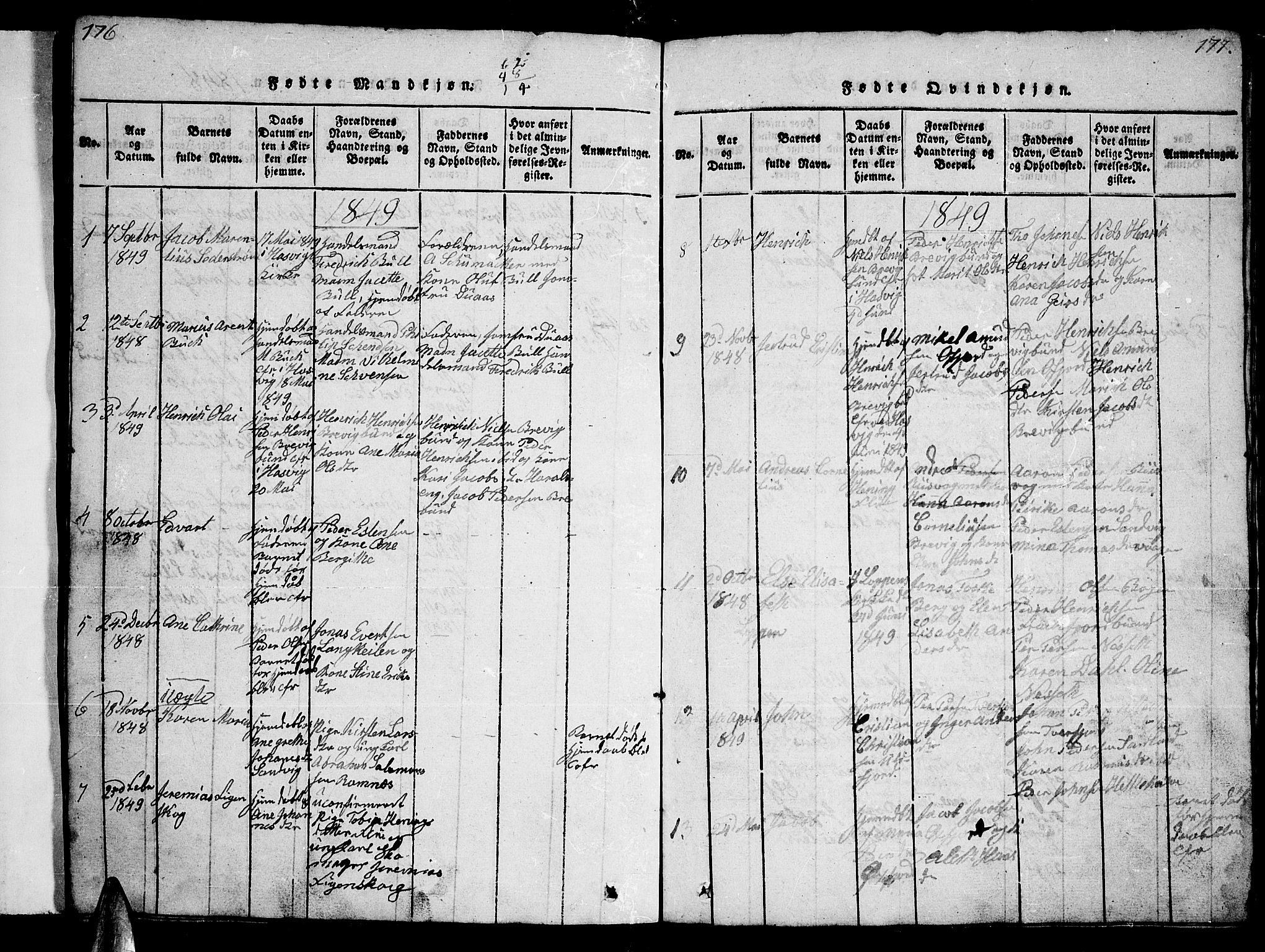 Loppa sokneprestkontor, SATØ/S-1339/H/Hb/L0001klokker: Parish register (copy) no. 1, 1820-1849, p. 176-177