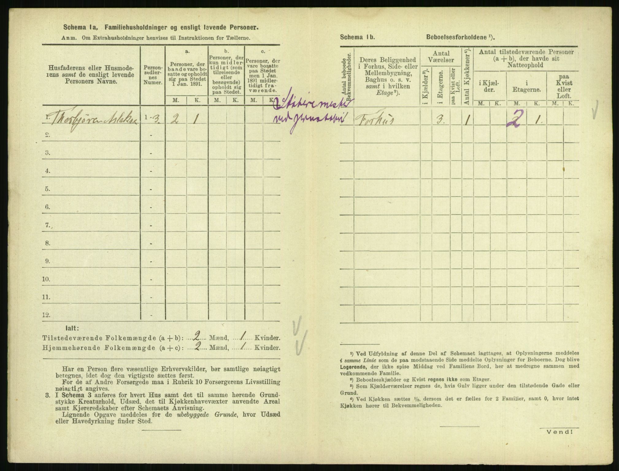 RA, 1891 census for 0801 Kragerø, 1891, p. 1441