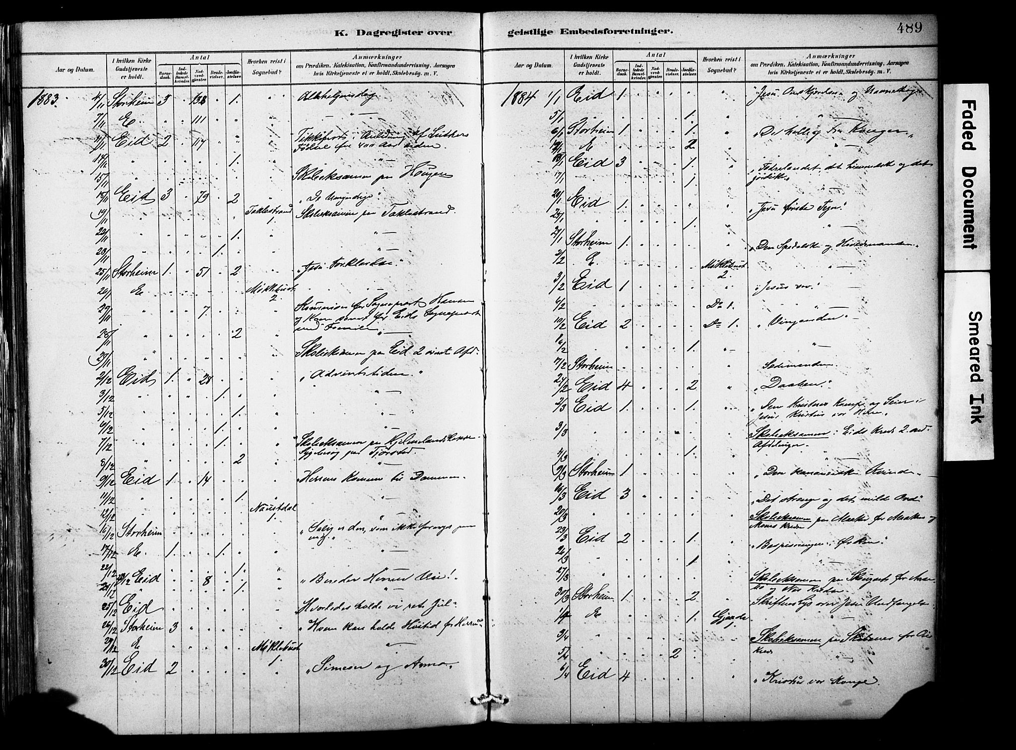 Eid sokneprestembete, AV/SAB-A-82301/H/Haa/Haab/L0001: Parish register (official) no. B 1, 1879-1906, p. 489