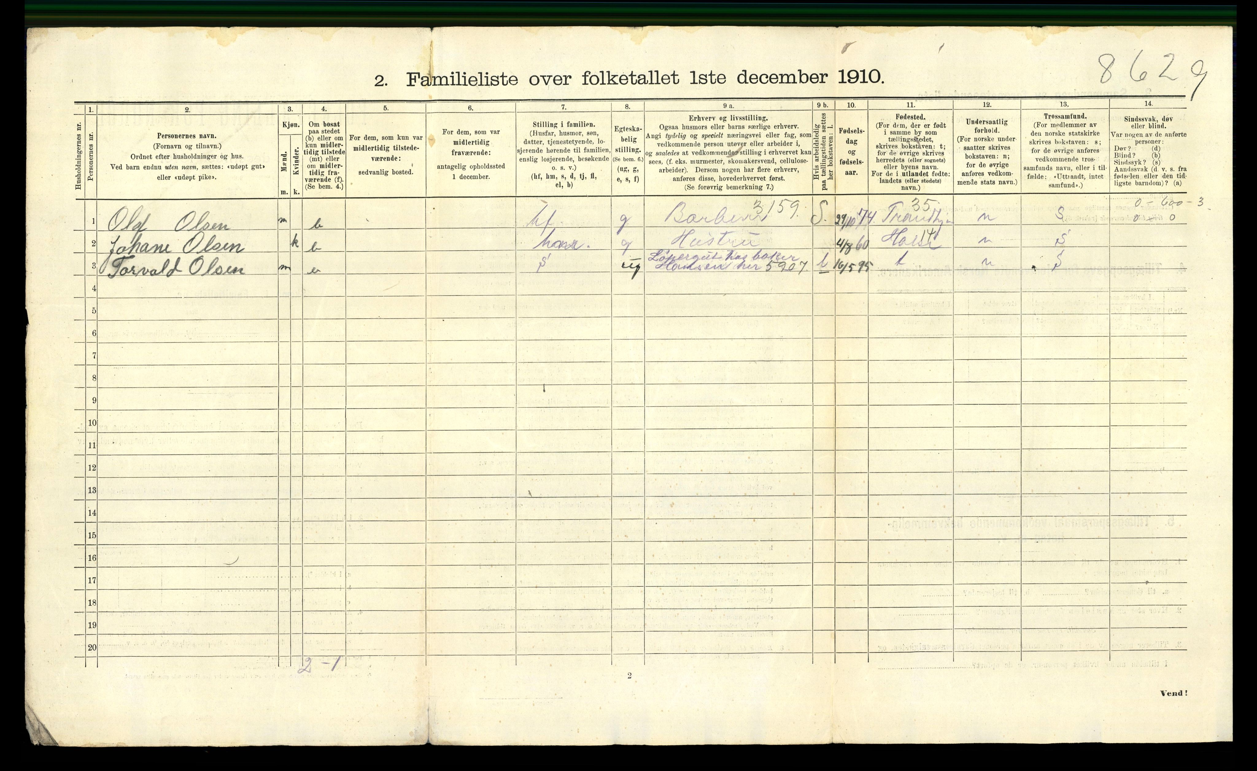 RA, 1910 census for Kristiansund, 1910, p. 986