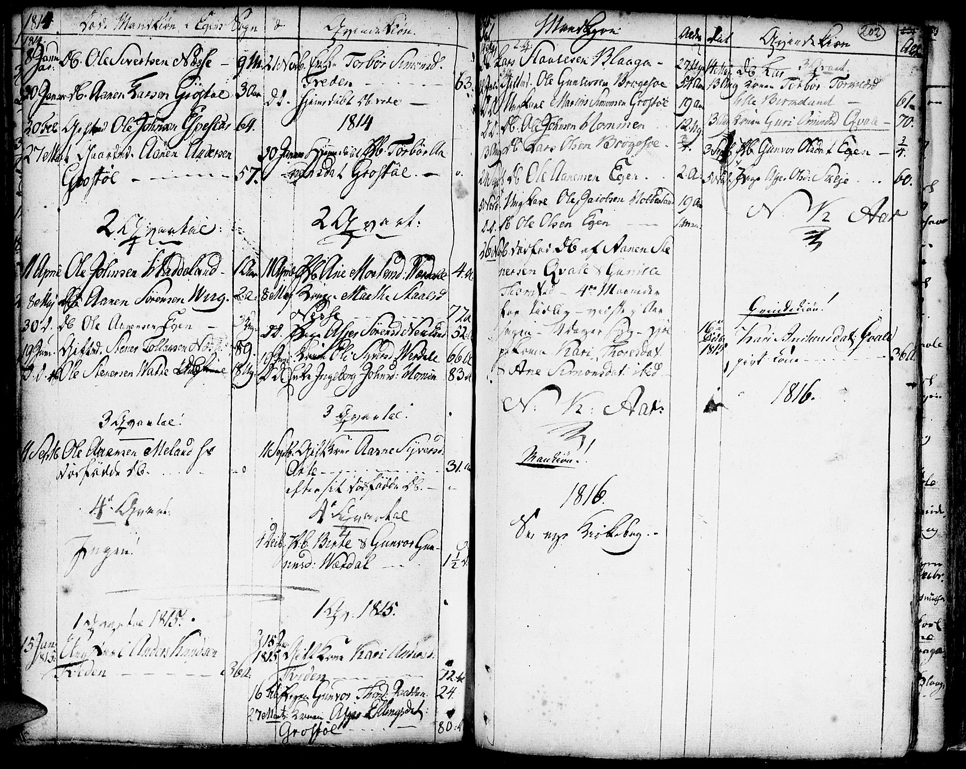 Hægebostad sokneprestkontor, AV/SAK-1111-0024/F/Fa/Faa/L0001: Parish register (official) no. A 1 /2, 1760-1823, p. 202