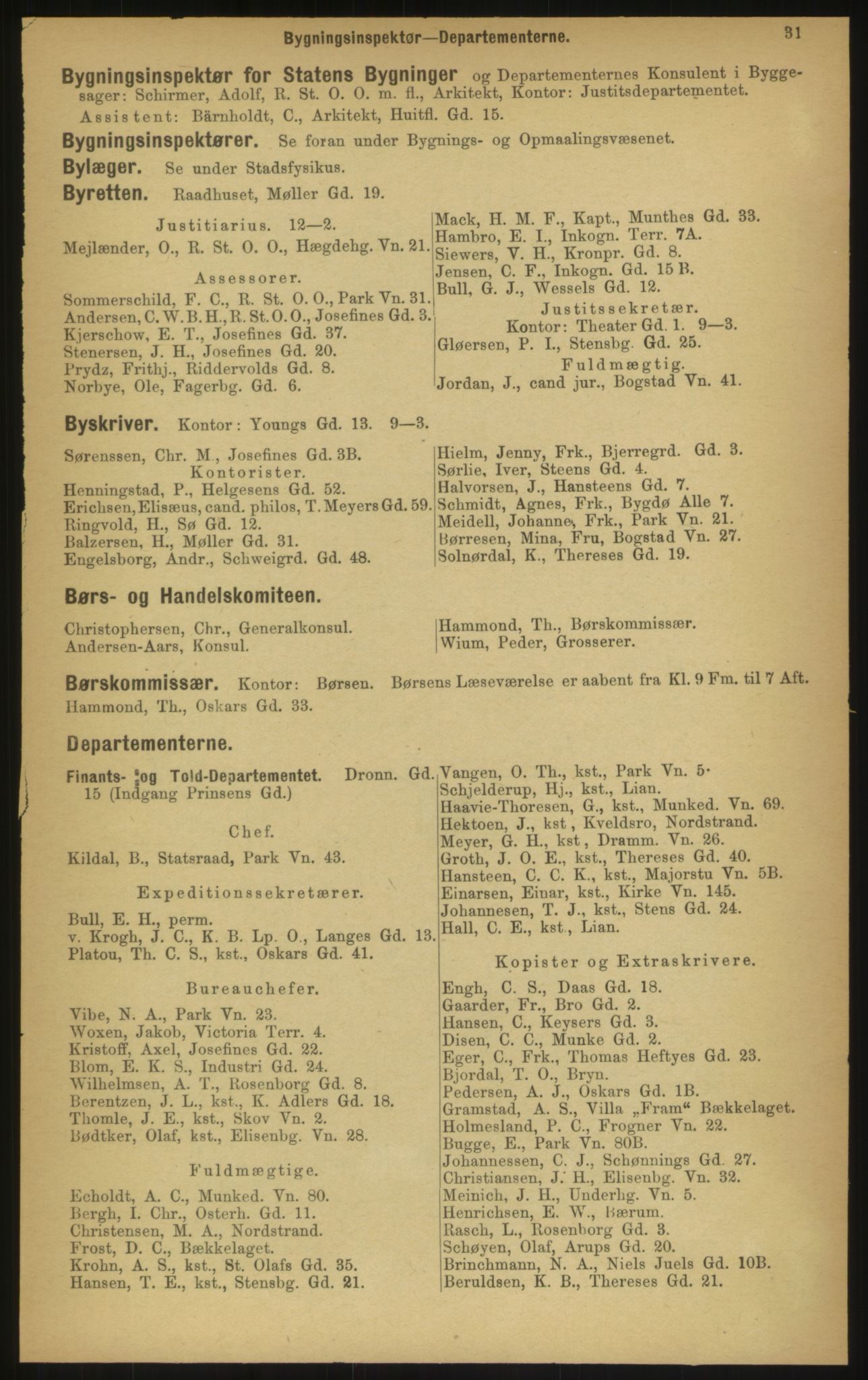 Kristiania/Oslo adressebok, PUBL/-, 1897, p. 31