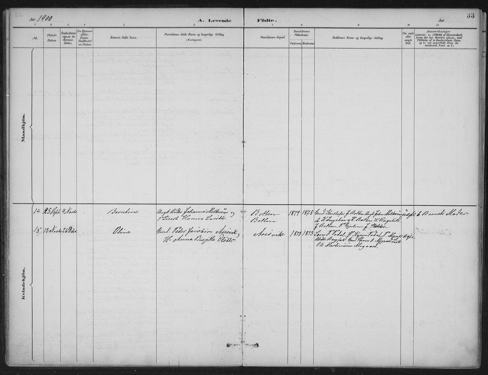 Ministerialprotokoller, klokkerbøker og fødselsregistre - Møre og Romsdal, AV/SAT-A-1454/580/L0925: Parish register (official) no. 580A02, 1888-1913, p. 33