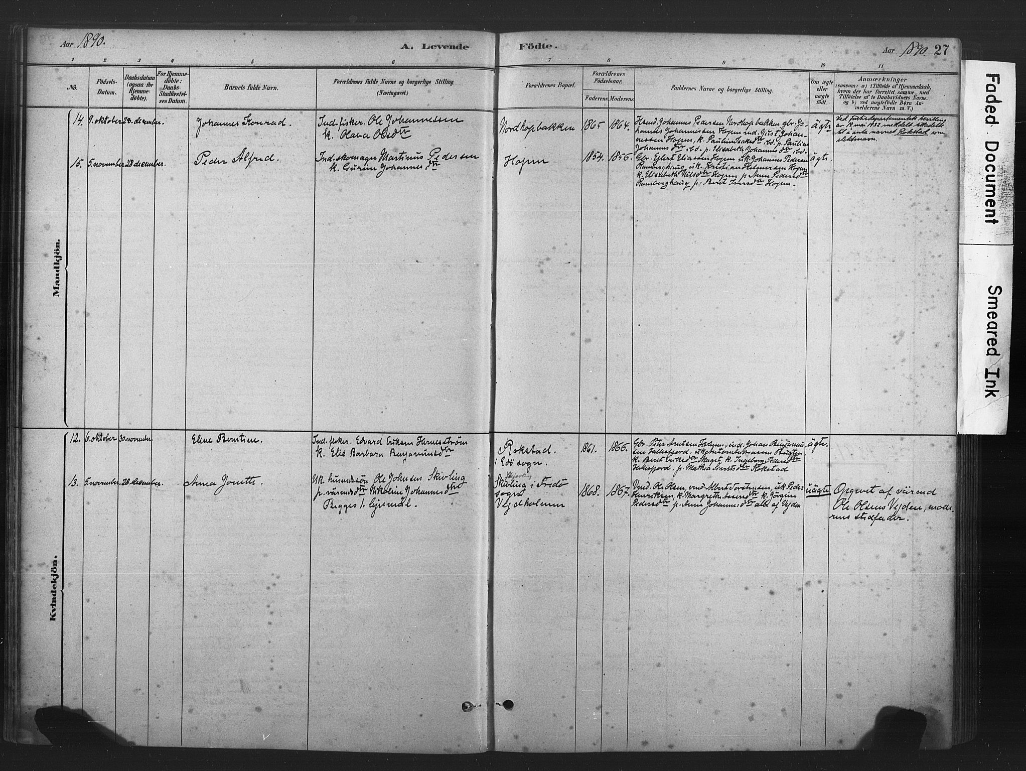 Ministerialprotokoller, klokkerbøker og fødselsregistre - Møre og Romsdal, AV/SAT-A-1454/583/L0954: Parish register (official) no. 583A01, 1880-1906, p. 27