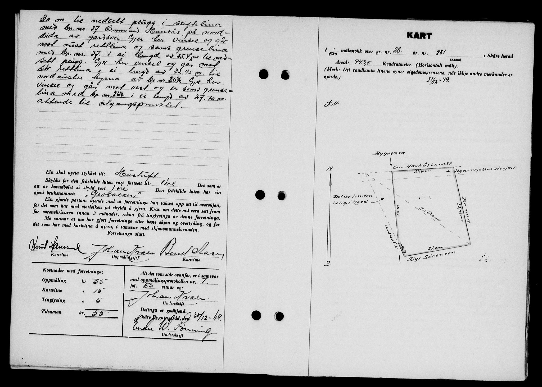 Karmsund sorenskriveri, SAST/A-100311/01/II/IIB/L0098: Mortgage book no. 78A, 1949-1950, Diary no: : 3863/1949