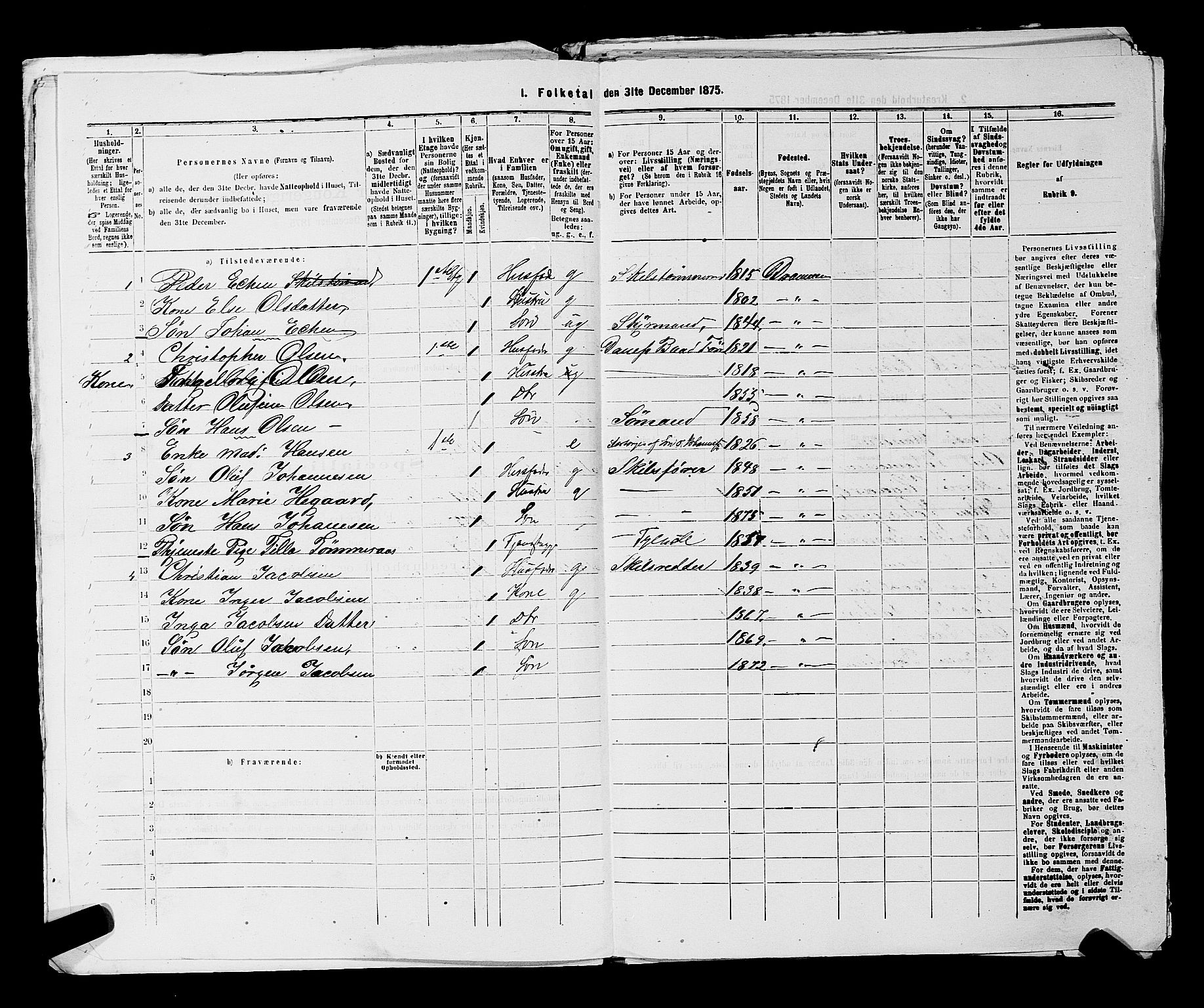 SAKO, 1875 census for 0602 Drammen, 1875, p. 3070