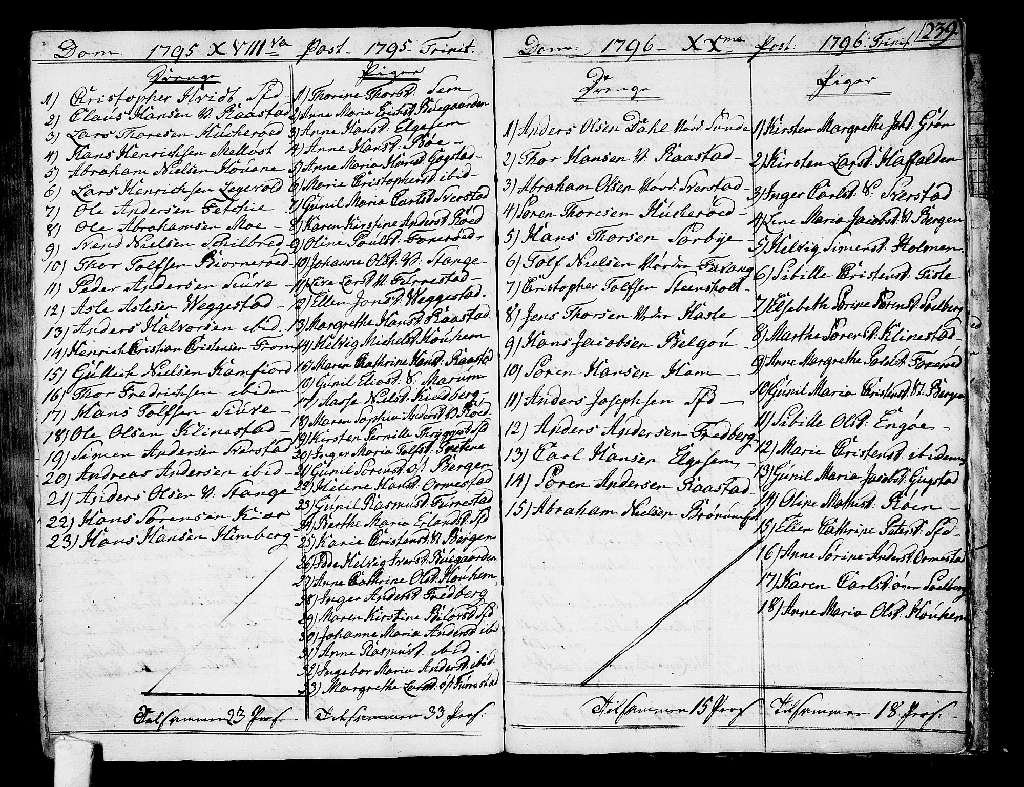 Sandar kirkebøker, SAKO/A-243/F/Fa/L0003: Parish register (official) no. 3, 1789-1814, p. 239