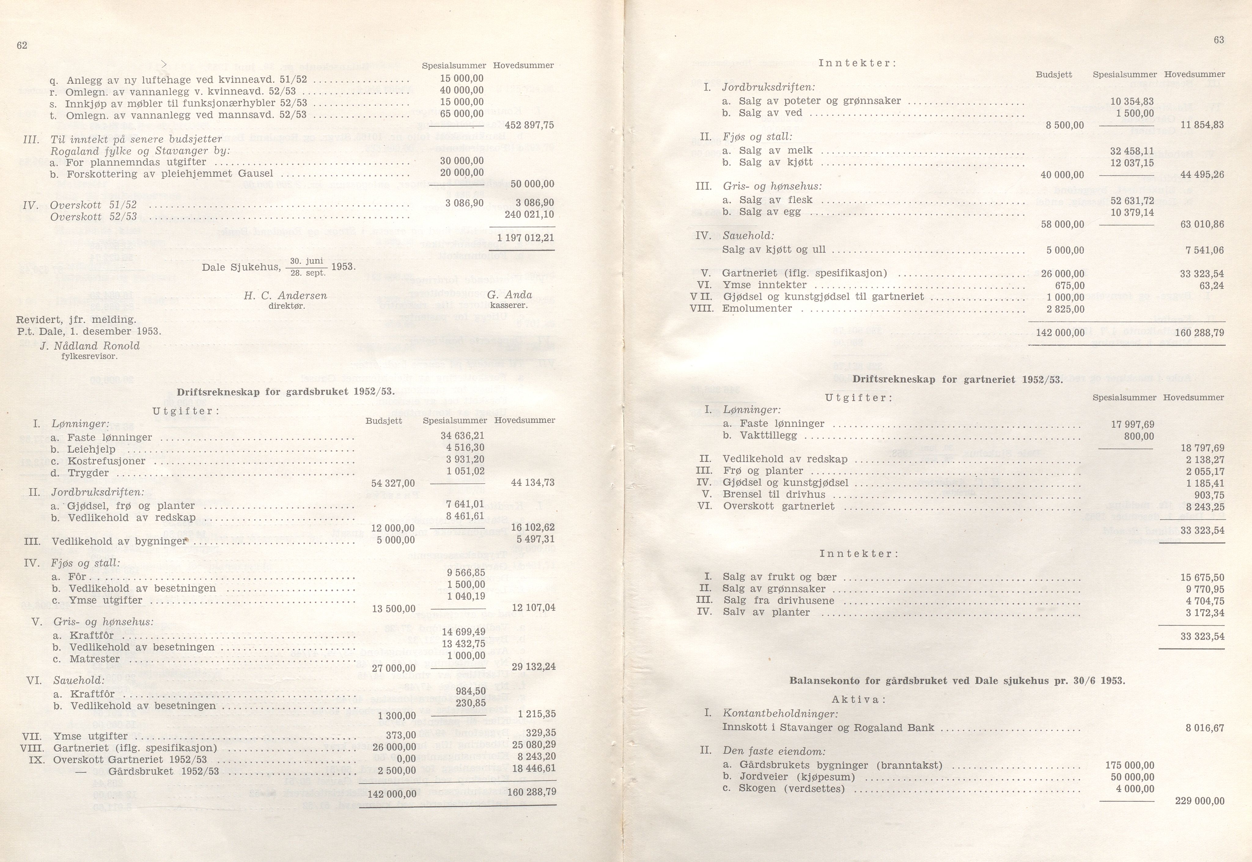 Rogaland fylkeskommune - Fylkesrådmannen , IKAR/A-900/A/Aa/Aaa/L0073: Møtebok , 1954, p. 62-63