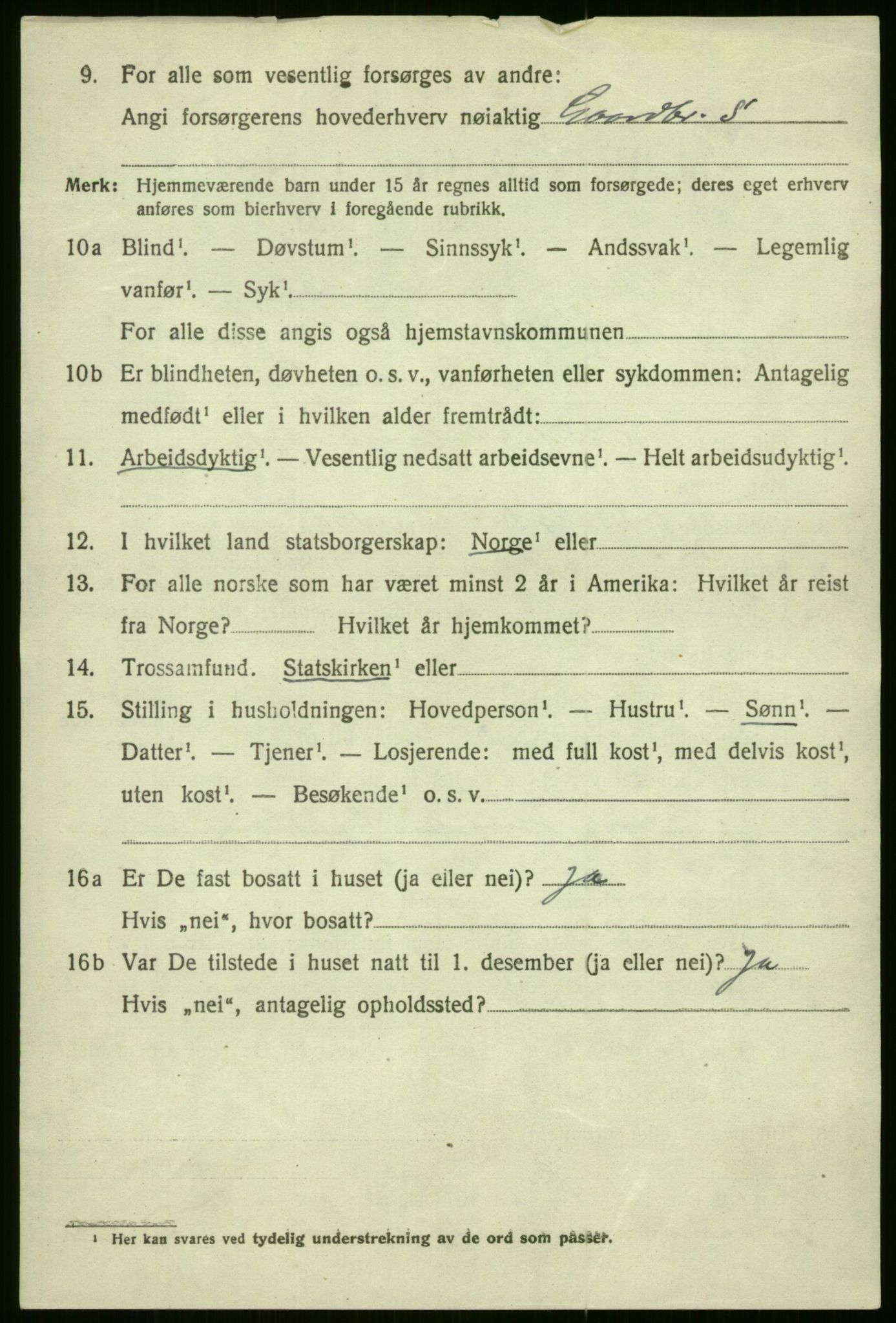 SAB, 1920 census for Voss, 1920, p. 2814