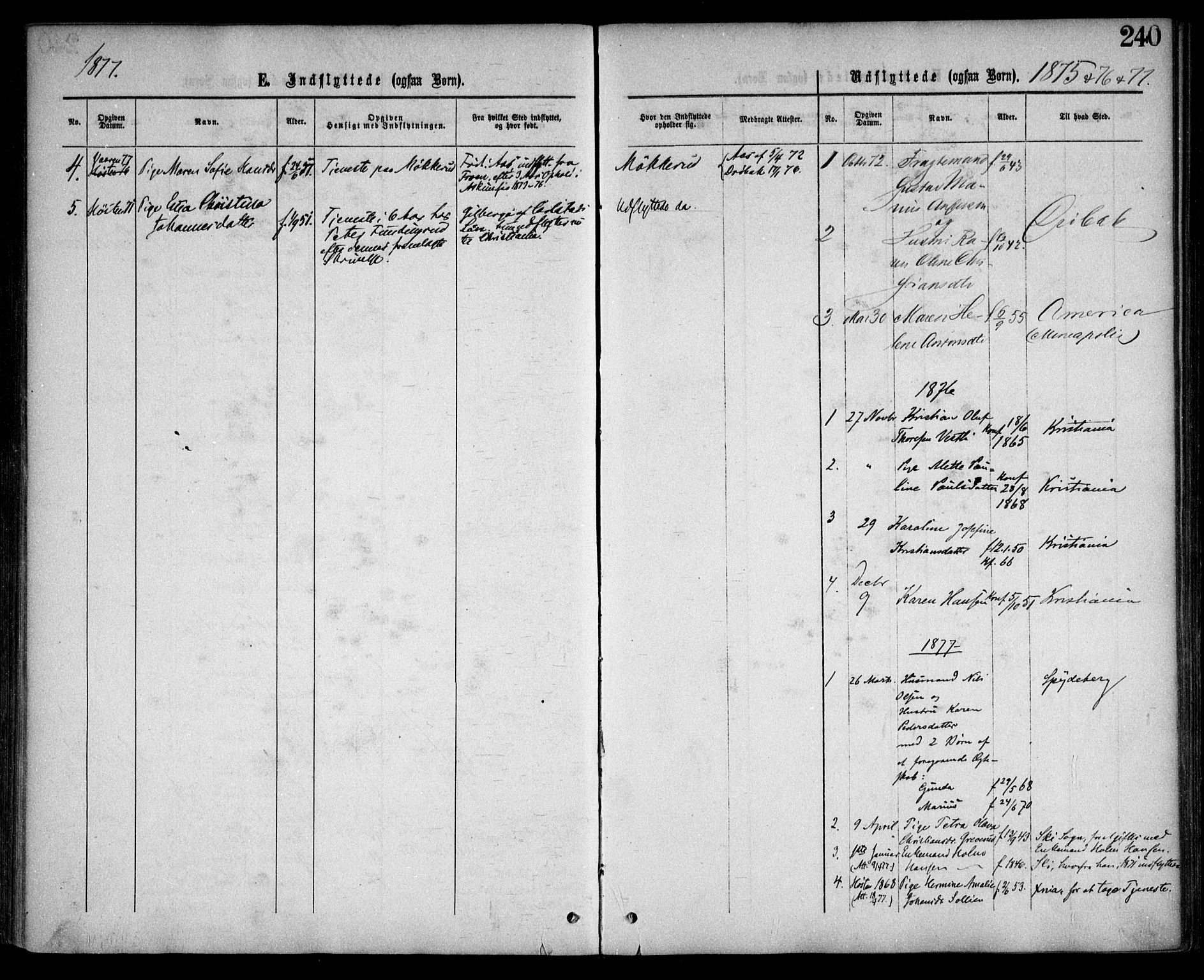 Nesodden prestekontor Kirkebøker, AV/SAO-A-10013/F/Fa/L0008: Parish register (official) no. I 8, 1869-1879, p. 240