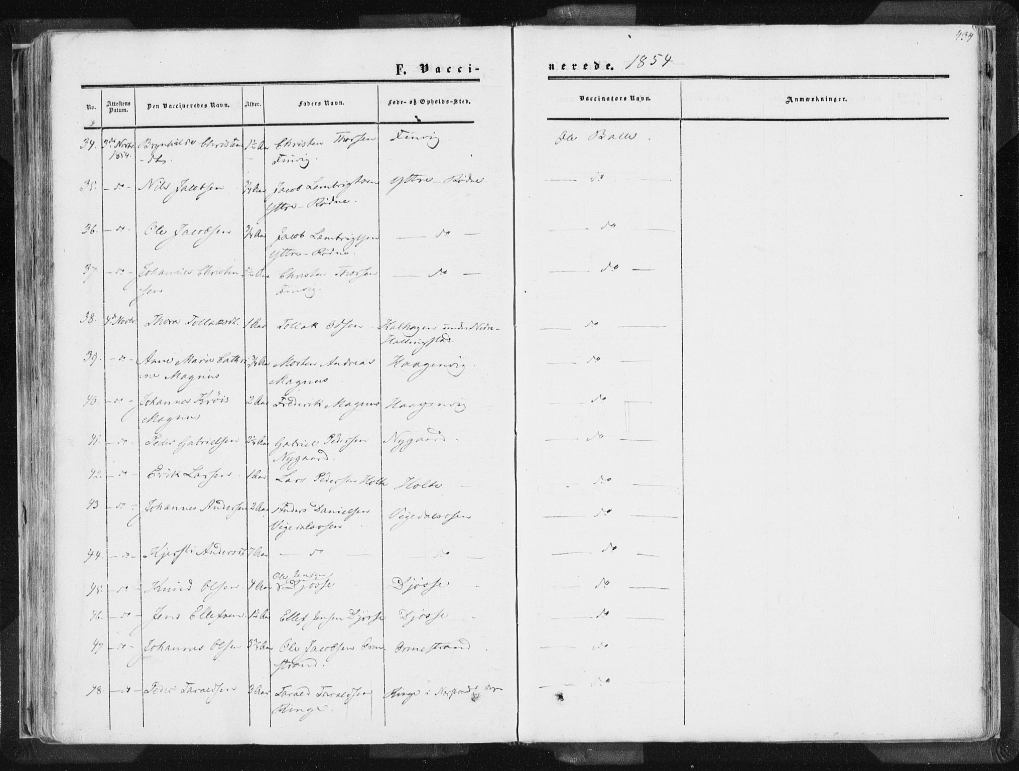 Vikedal sokneprestkontor, AV/SAST-A-101840/01/IV: Parish register (official) no. A 6.2, 1851-1867, p. 434