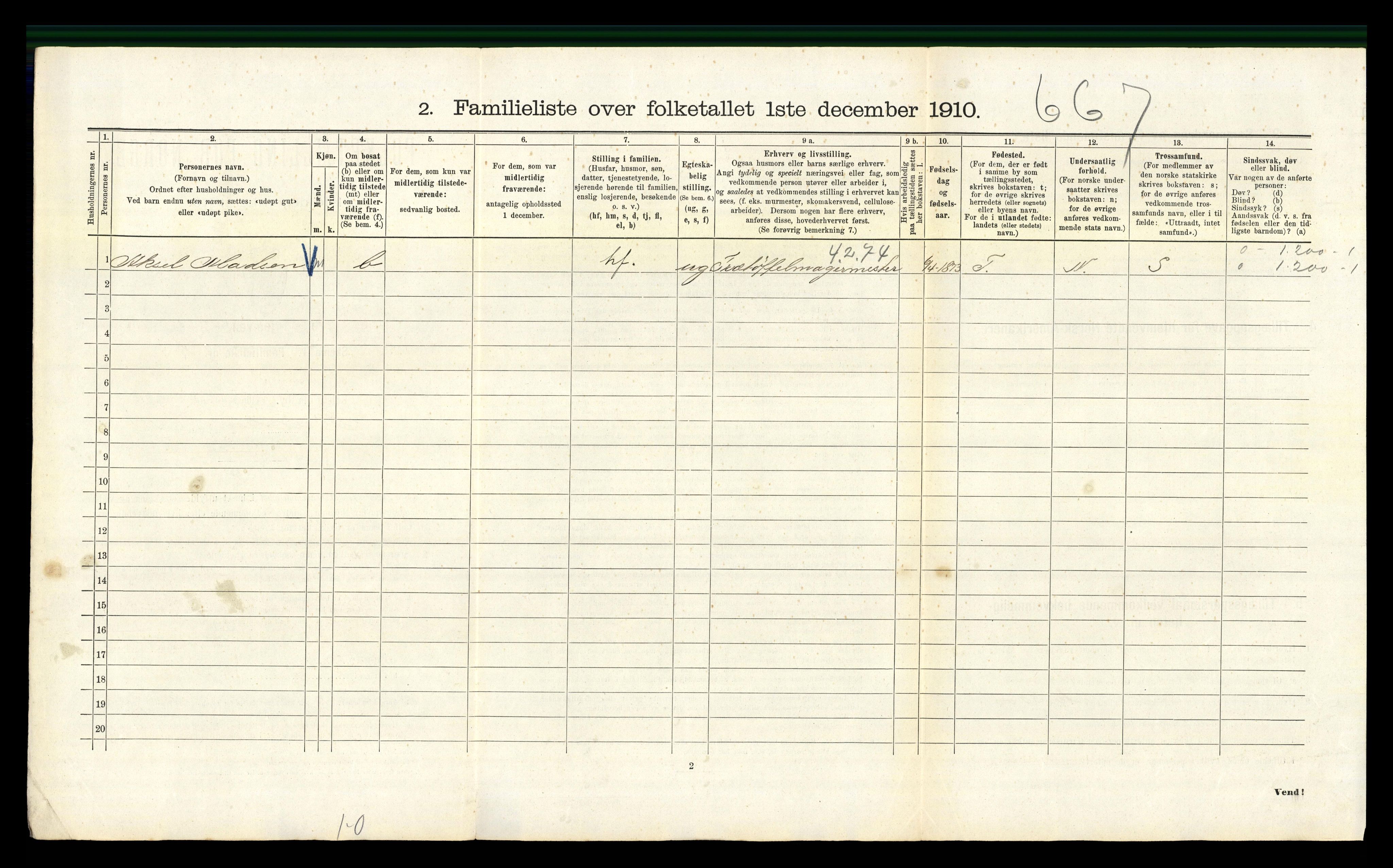 RA, 1910 census for Kristiania, 1910, p. 12084