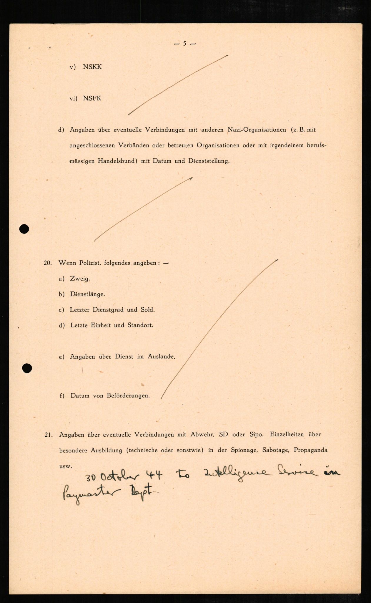 Forsvaret, Forsvarets overkommando II, AV/RA-RAFA-3915/D/Db/L0006: CI Questionaires. Tyske okkupasjonsstyrker i Norge. Tyskere., 1945-1946, p. 142