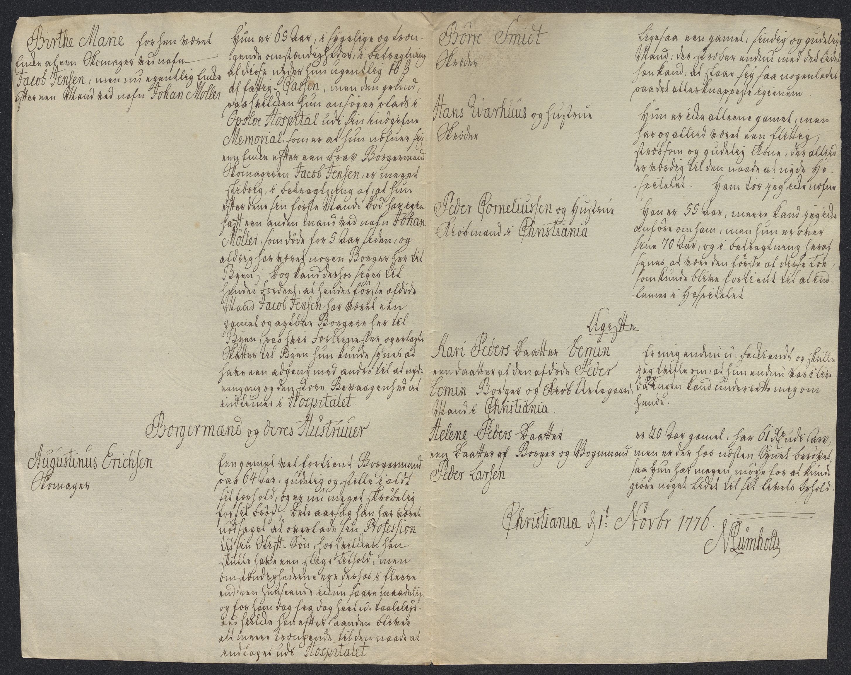 Oslo stiftsdireksjon, AV/SAO-A-11085/K/Kb/L0002/0011: Oslo Hospital / Hospitalslemmer: Brev, fortegnelser over lemmer og søkere, søknader, 1667-1823, p. 29