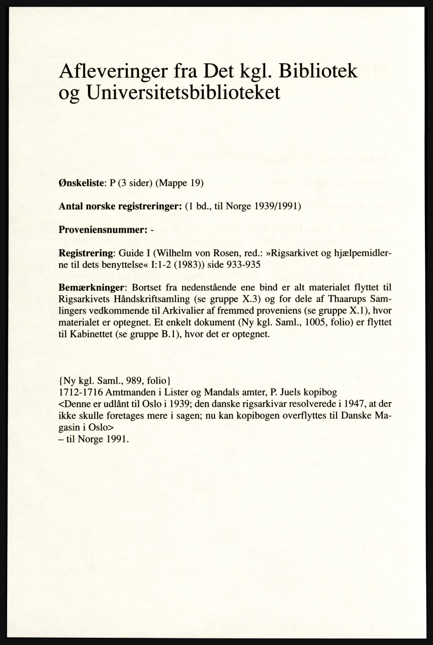 Publikasjoner utgitt av Arkivverket, PUBL/PUBL-001/A/0002: Erik Gøbel: NOREG, Tværregistratur over norgesrelevant materiale i Rigsarkivet i København (2000), 2000, p. 264