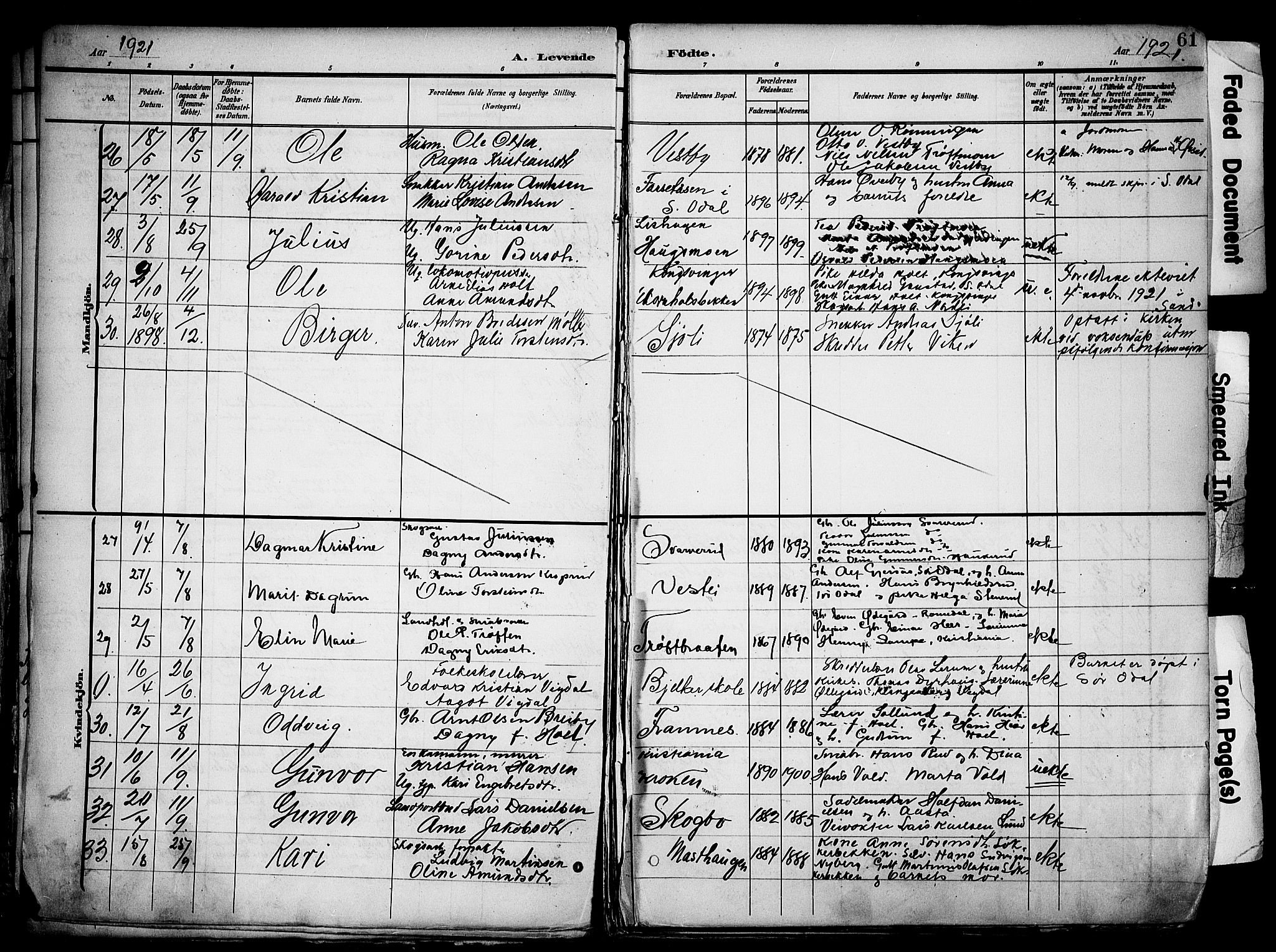 Nord-Odal prestekontor, AV/SAH-PREST-032/H/Ha/Haa/L0007: Parish register (official) no. 7, 1902-1926, p. 61