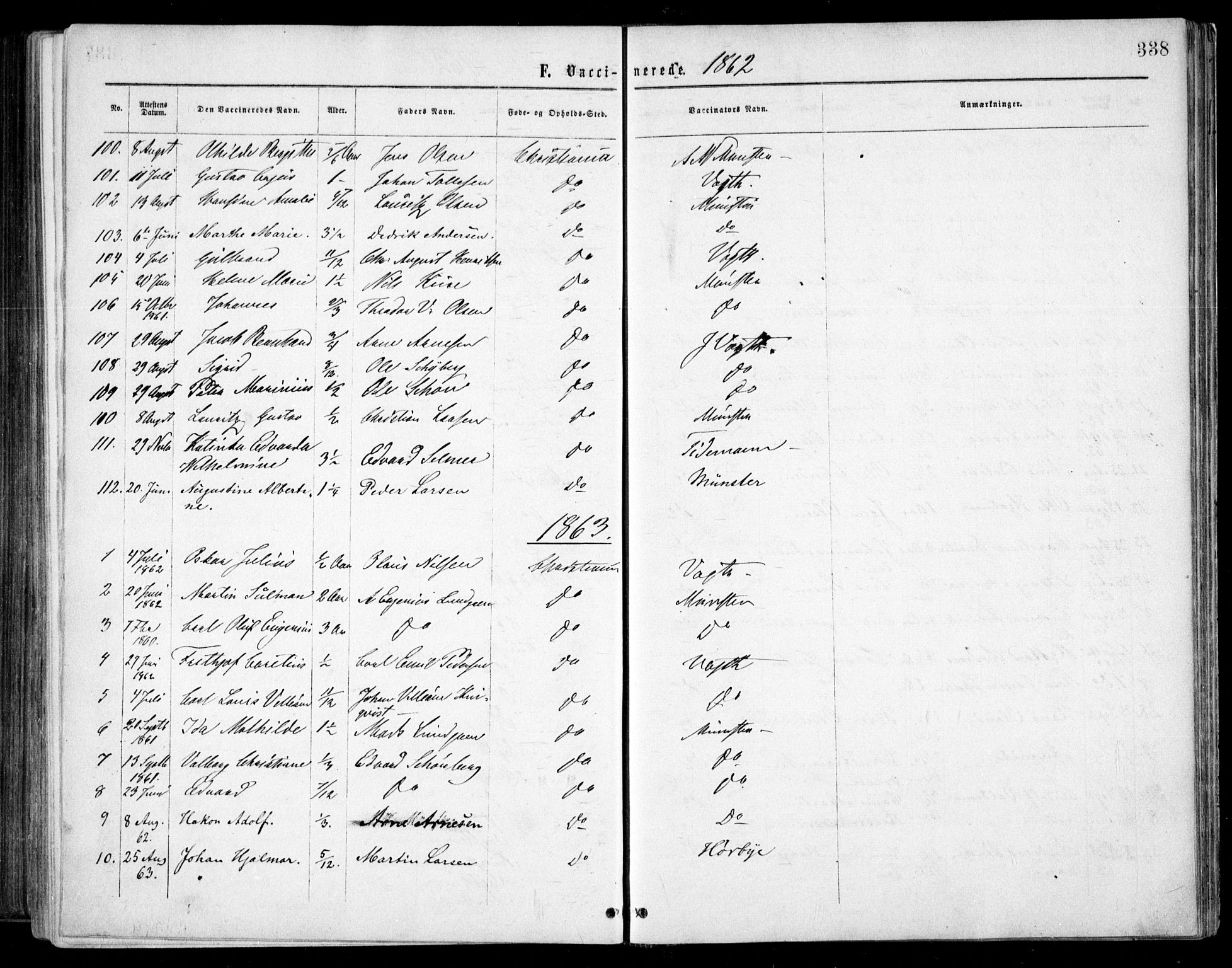 Grønland prestekontor Kirkebøker, AV/SAO-A-10848/F/Fa/L0002: Parish register (official) no. 2, 1862-1868, p. 338