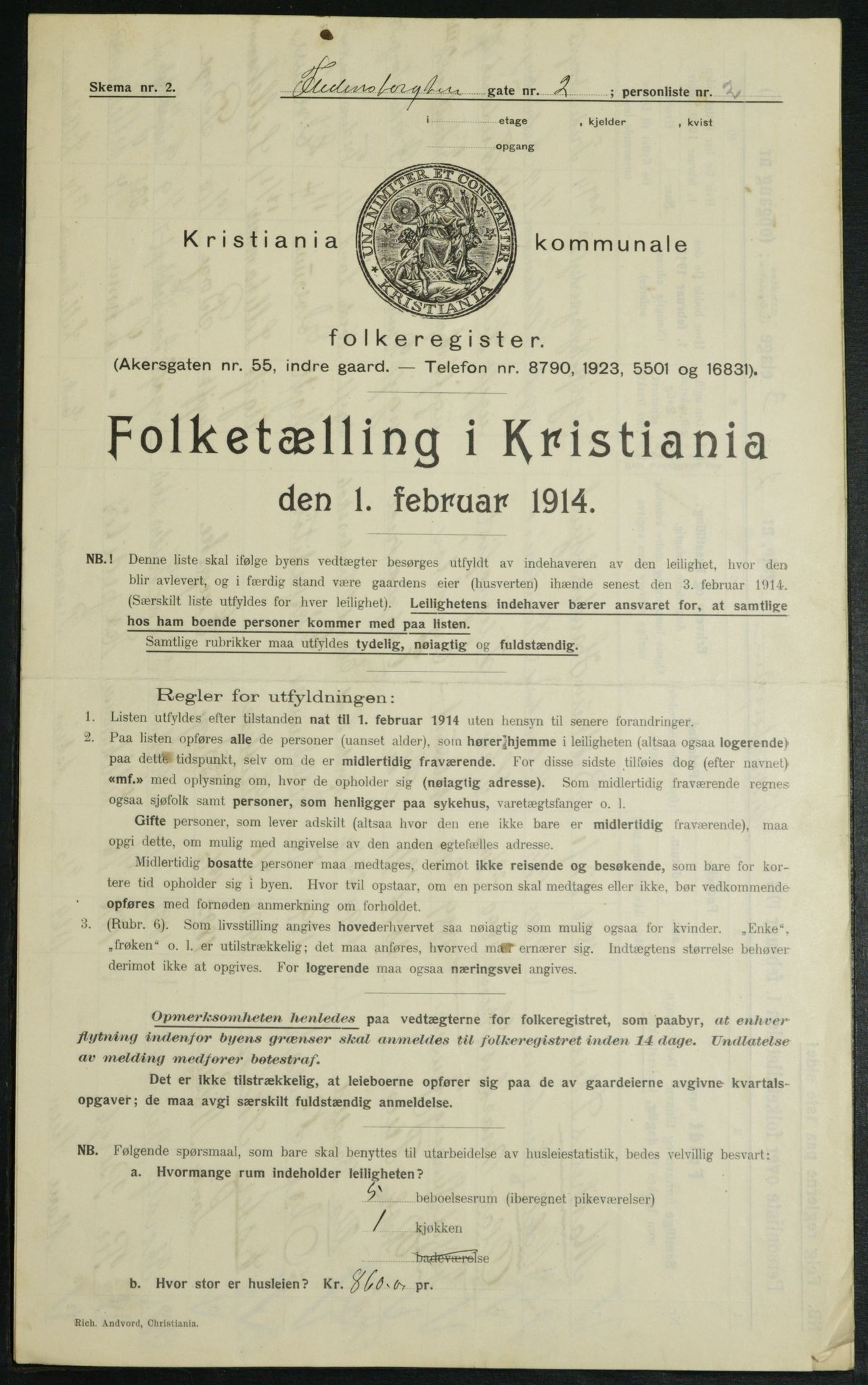 OBA, Municipal Census 1914 for Kristiania, 1914, p. 25650