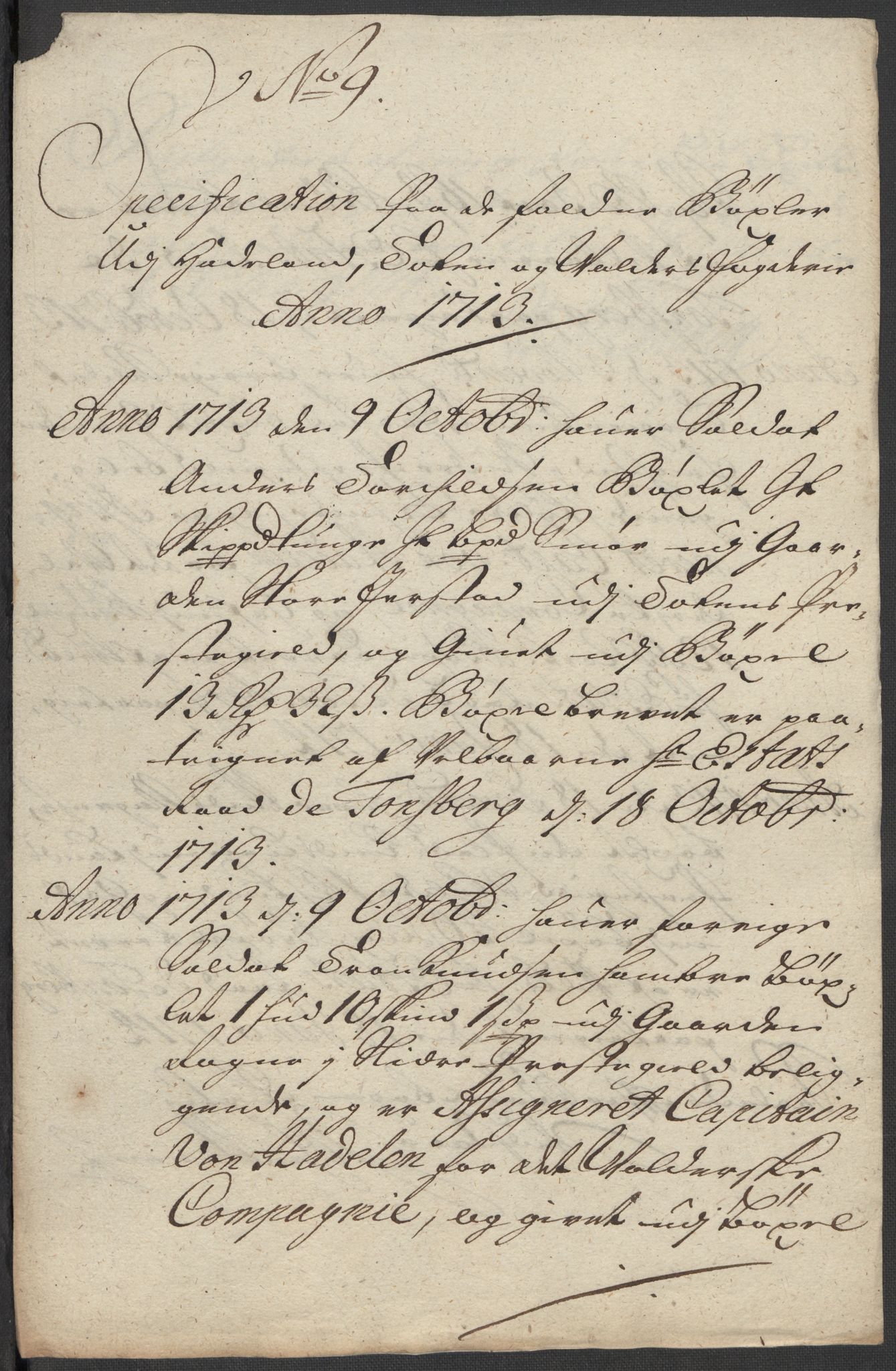 Rentekammeret inntil 1814, Reviderte regnskaper, Fogderegnskap, AV/RA-EA-4092/R18/L1311: Fogderegnskap Hadeland, Toten og Valdres, 1713, p. 107