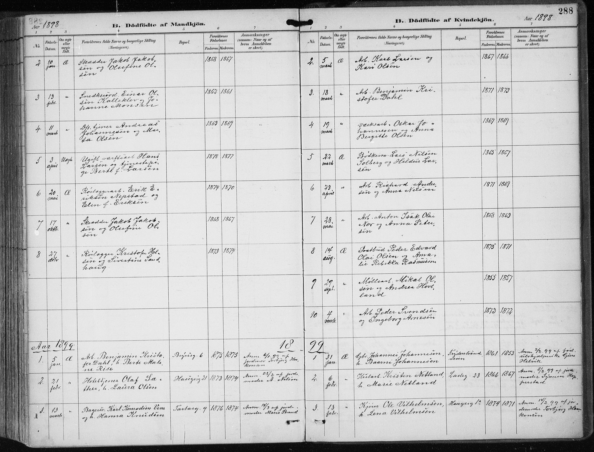 Sandviken Sokneprestembete, SAB/A-77601/H/Ha/L0005: Parish register (official) no. B 2, 1891-1901, p. 288