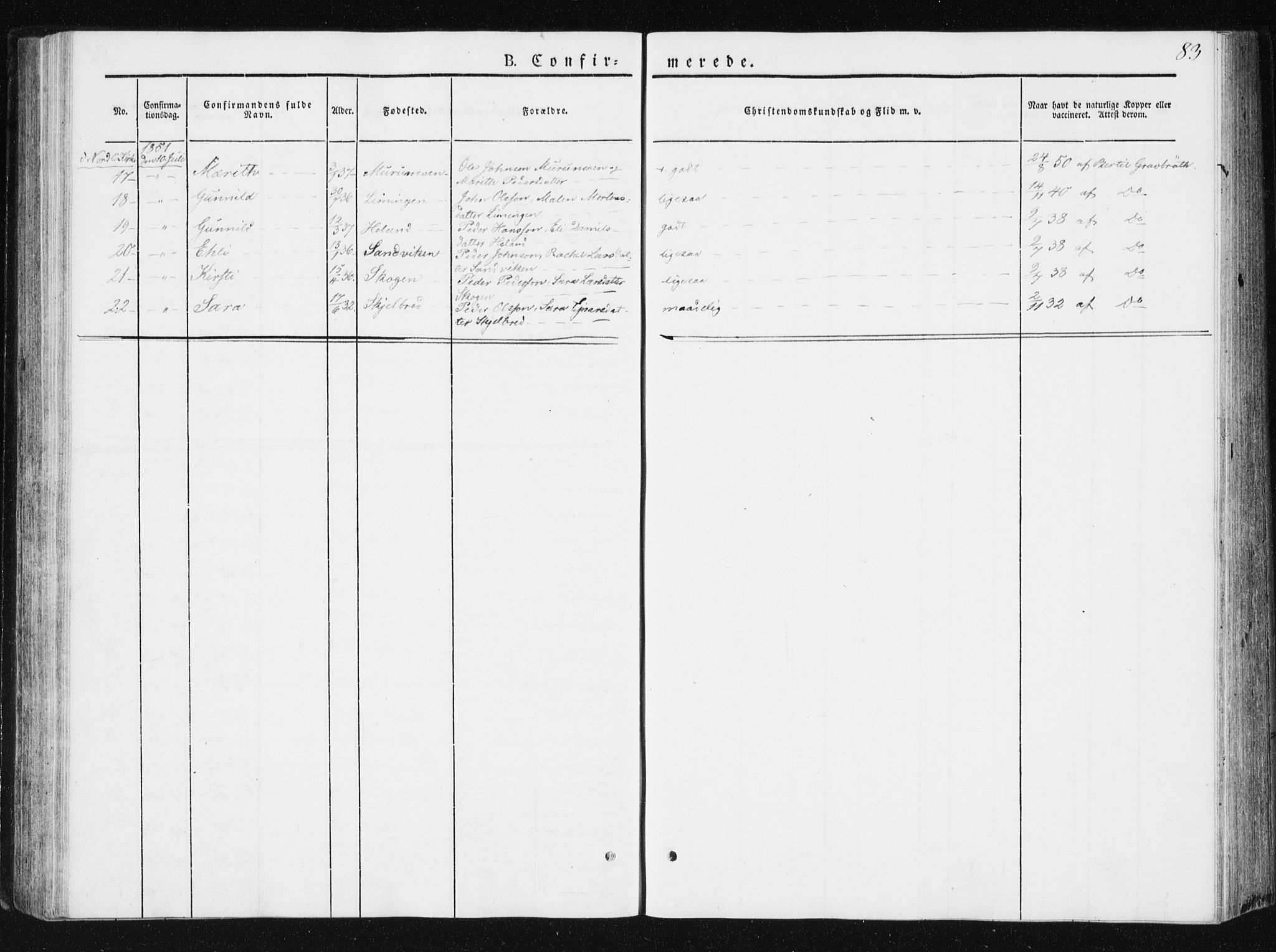 Ministerialprotokoller, klokkerbøker og fødselsregistre - Nord-Trøndelag, AV/SAT-A-1458/749/L0470: Parish register (official) no. 749A04, 1834-1853, p. 83