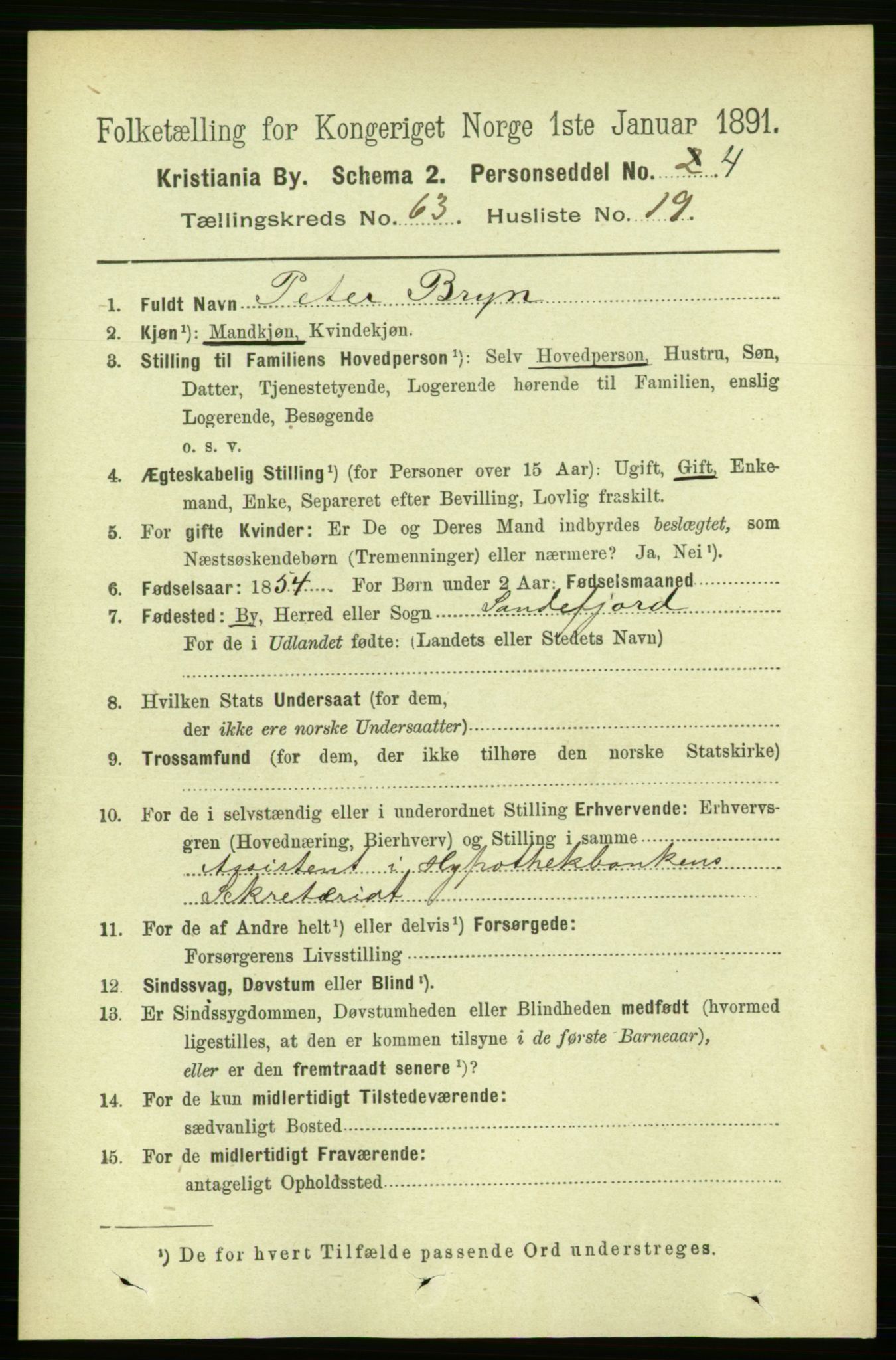 RA, 1891 census for 0301 Kristiania, 1891, p. 34043