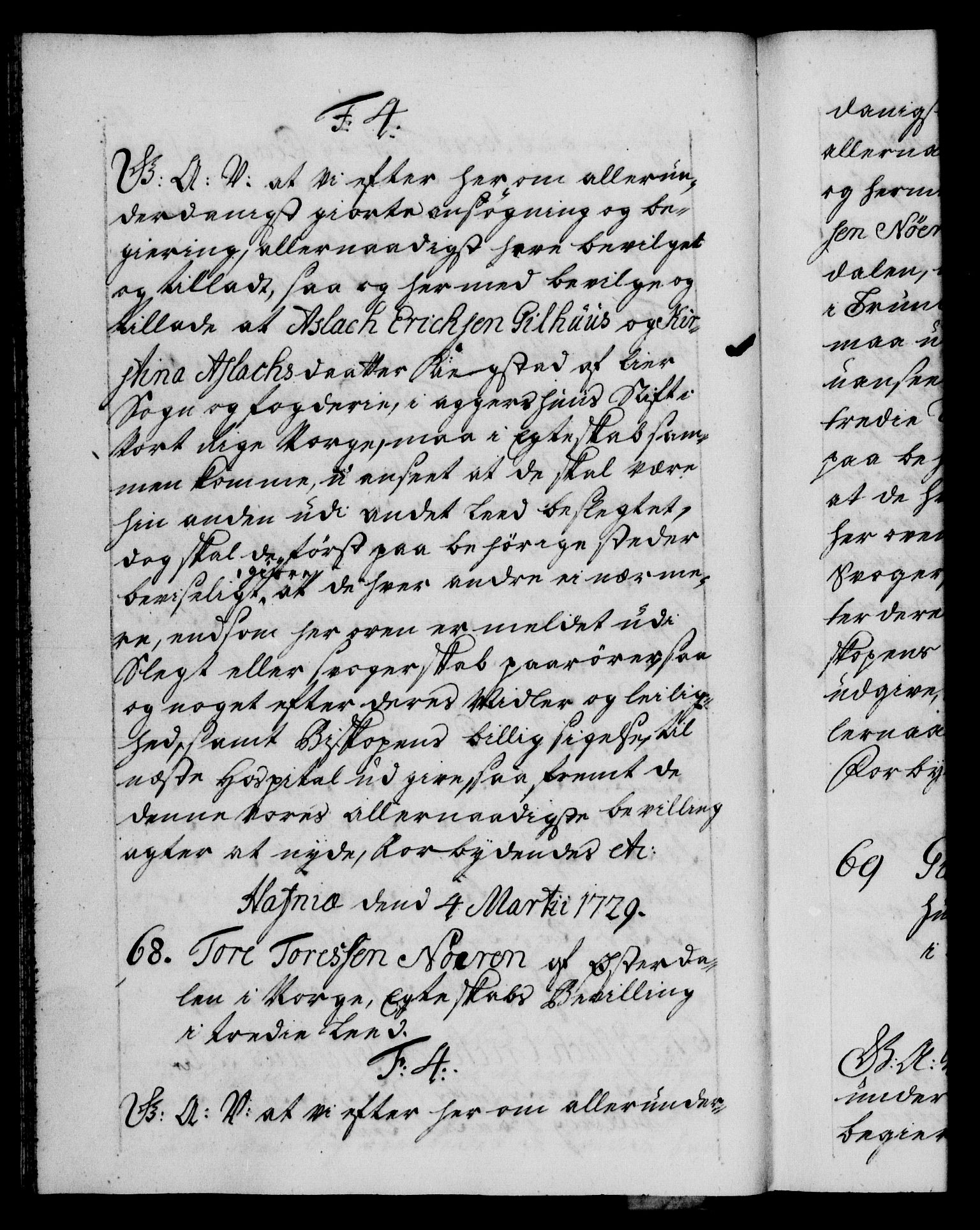 Danske Kanselli 1572-1799, AV/RA-EA-3023/F/Fc/Fca/Fcaa/L0026: Norske registre, 1729-1730, p. 44b