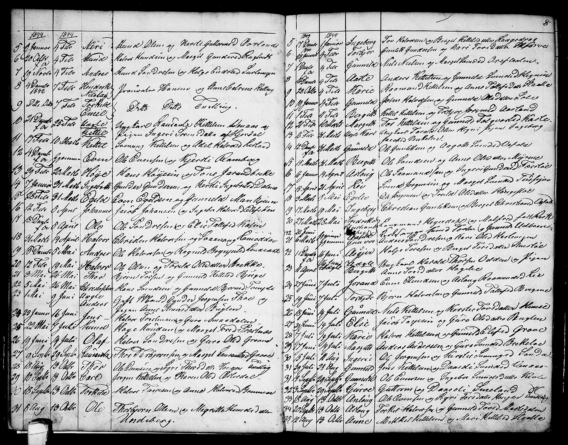 Seljord kirkebøker, SAKO/A-20/G/Ga/L0002: Parish register (copy) no. I 2, 1838-1866, p. 8