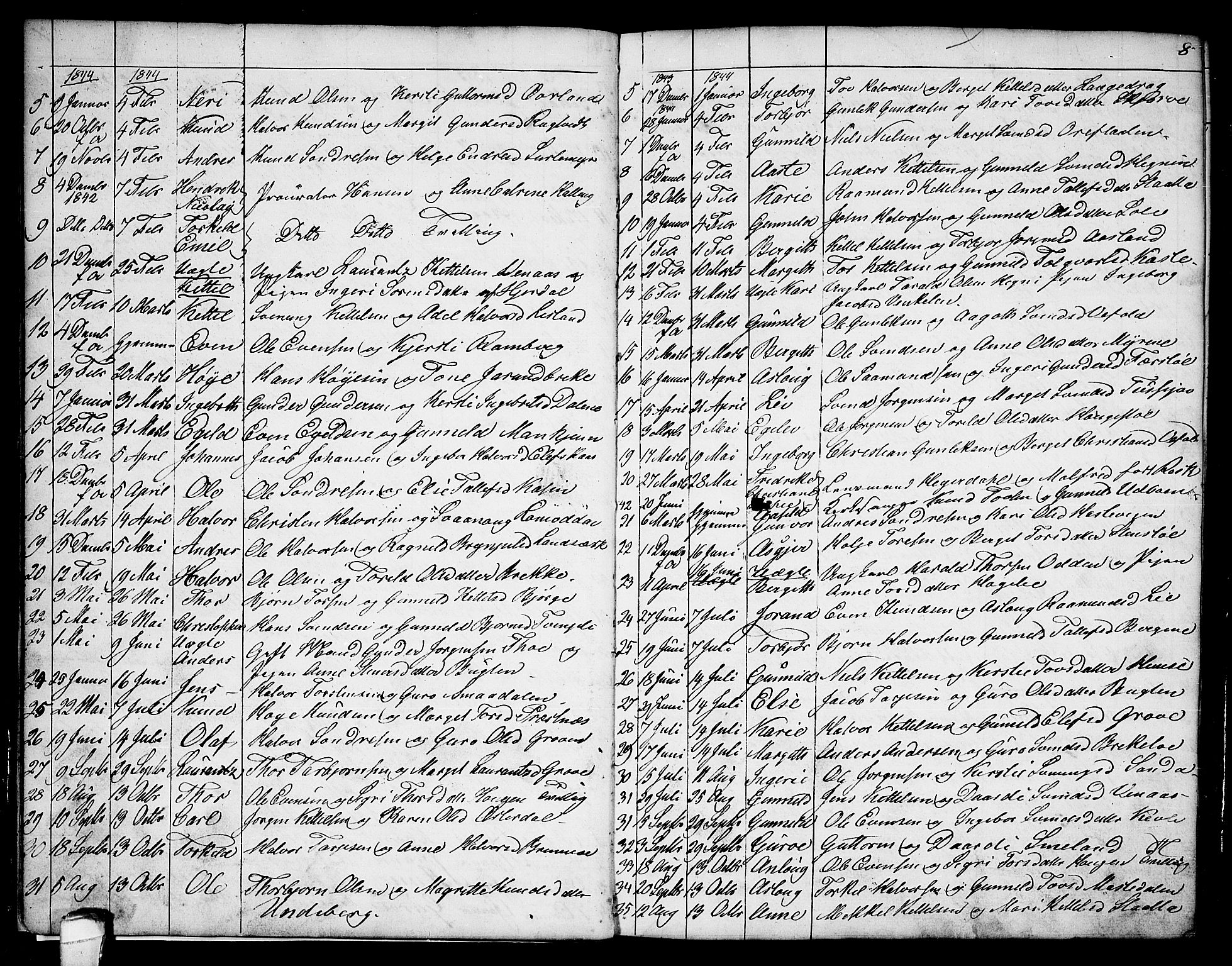 Seljord kirkebøker, AV/SAKO-A-20/G/Ga/L0002: Parish register (copy) no. I 2, 1838-1866, p. 8