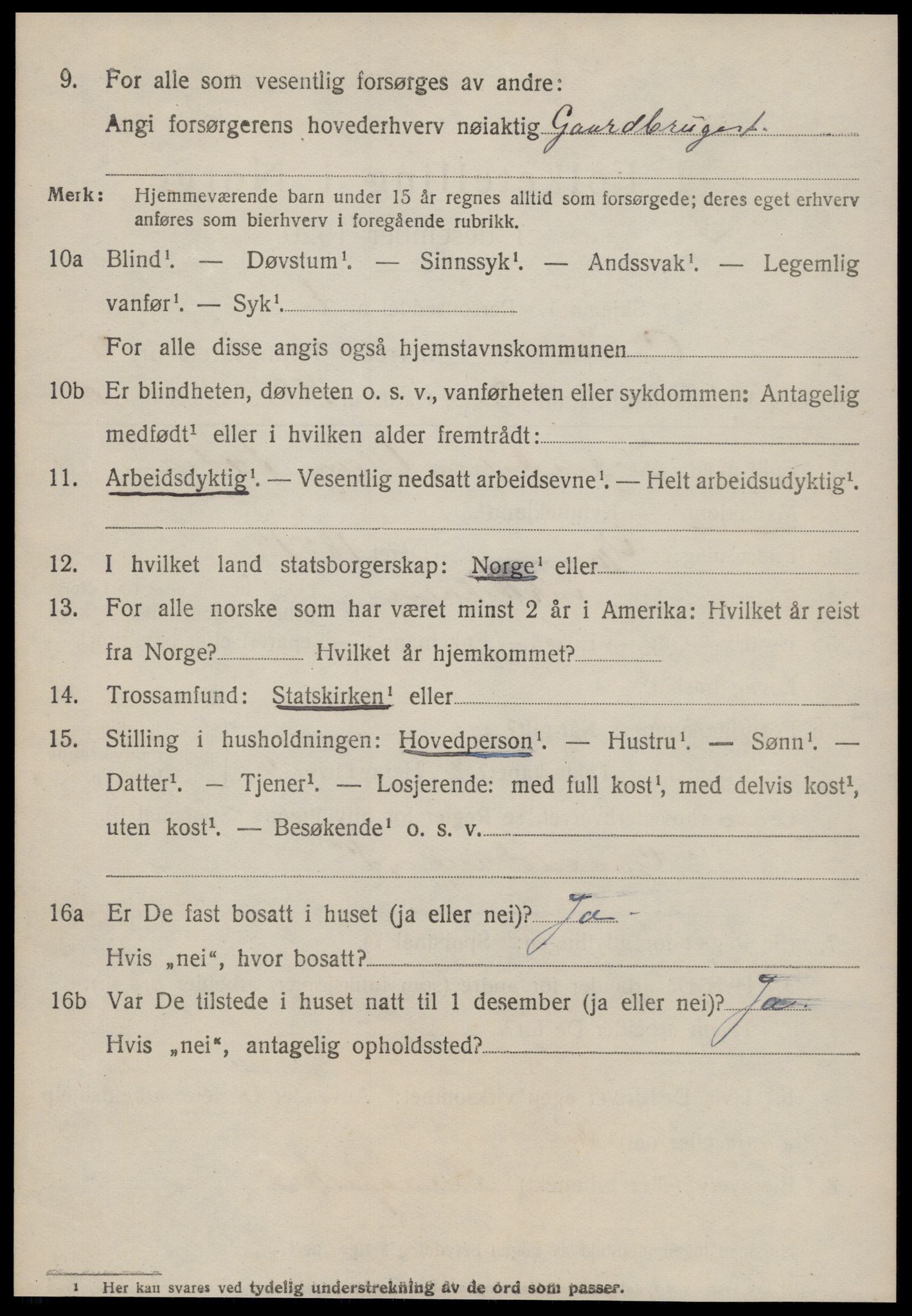 SAT, 1920 census for Giske, 1920, p. 3643