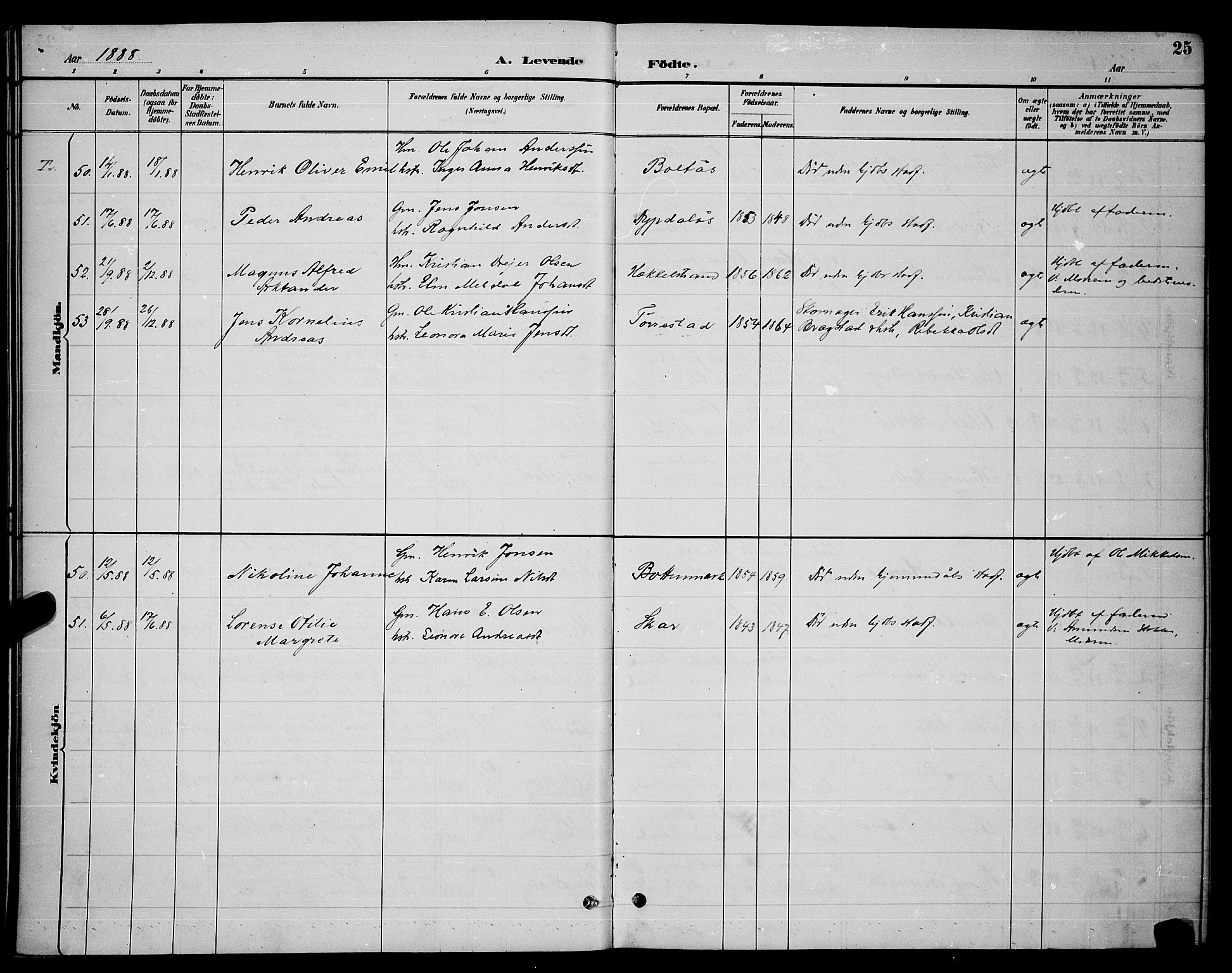 Ministerialprotokoller, klokkerbøker og fødselsregistre - Nordland, AV/SAT-A-1459/863/L0914: Parish register (copy) no. 863C04, 1886-1897, p. 25