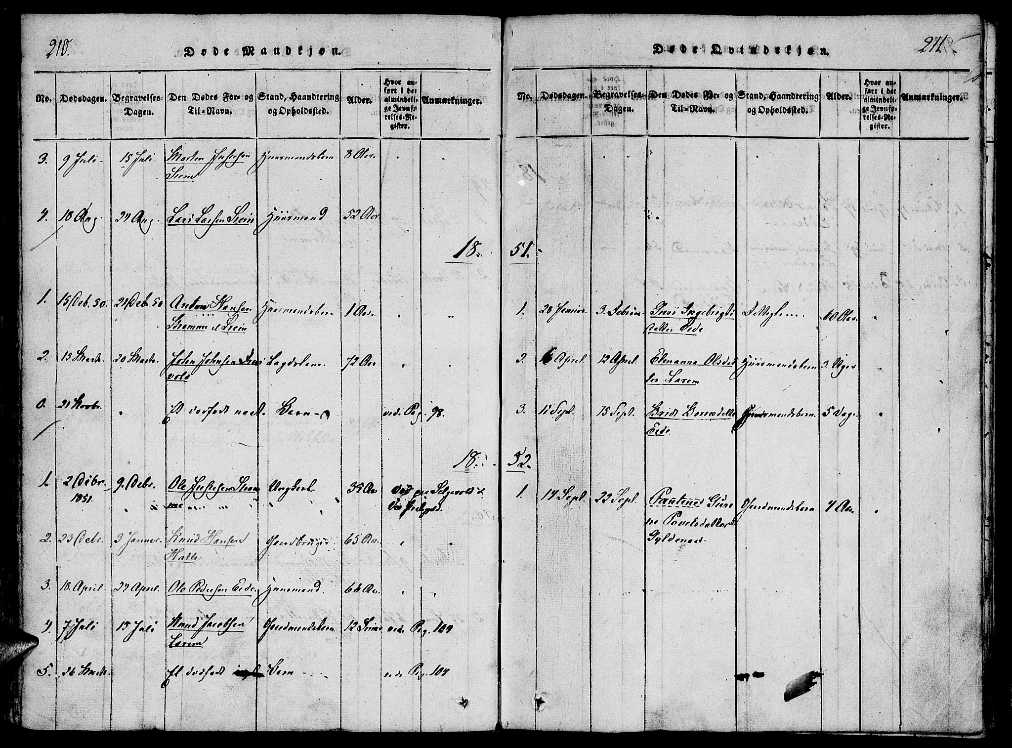 Ministerialprotokoller, klokkerbøker og fødselsregistre - Møre og Romsdal, SAT/A-1454/542/L0551: Parish register (official) no. 542A01, 1818-1853, p. 210-211
