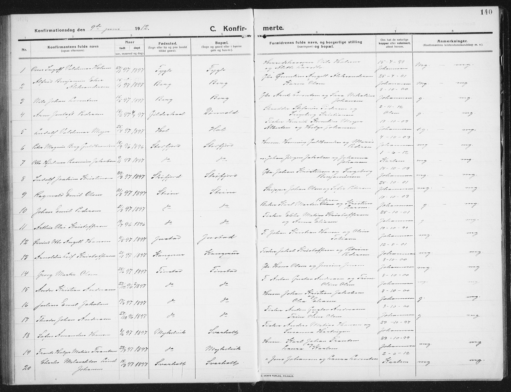 Ministerialprotokoller, klokkerbøker og fødselsregistre - Nordland, SAT/A-1459/882/L1183: Parish register (copy) no. 882C01, 1911-1938, p. 140