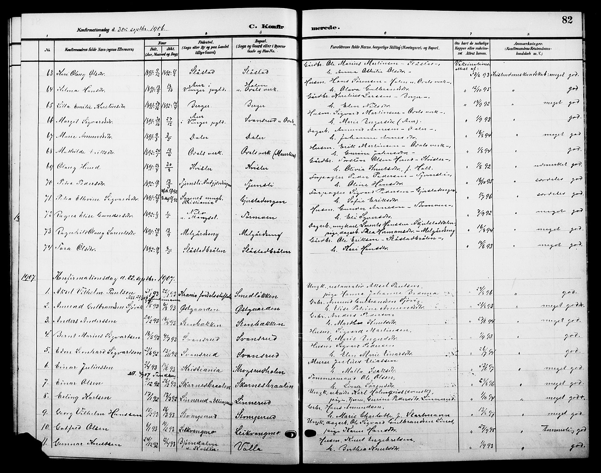 Sør-Odal prestekontor, AV/SAH-PREST-030/H/Ha/Hab/L0005: Parish register (copy) no. 5, 1903-1915, p. 82