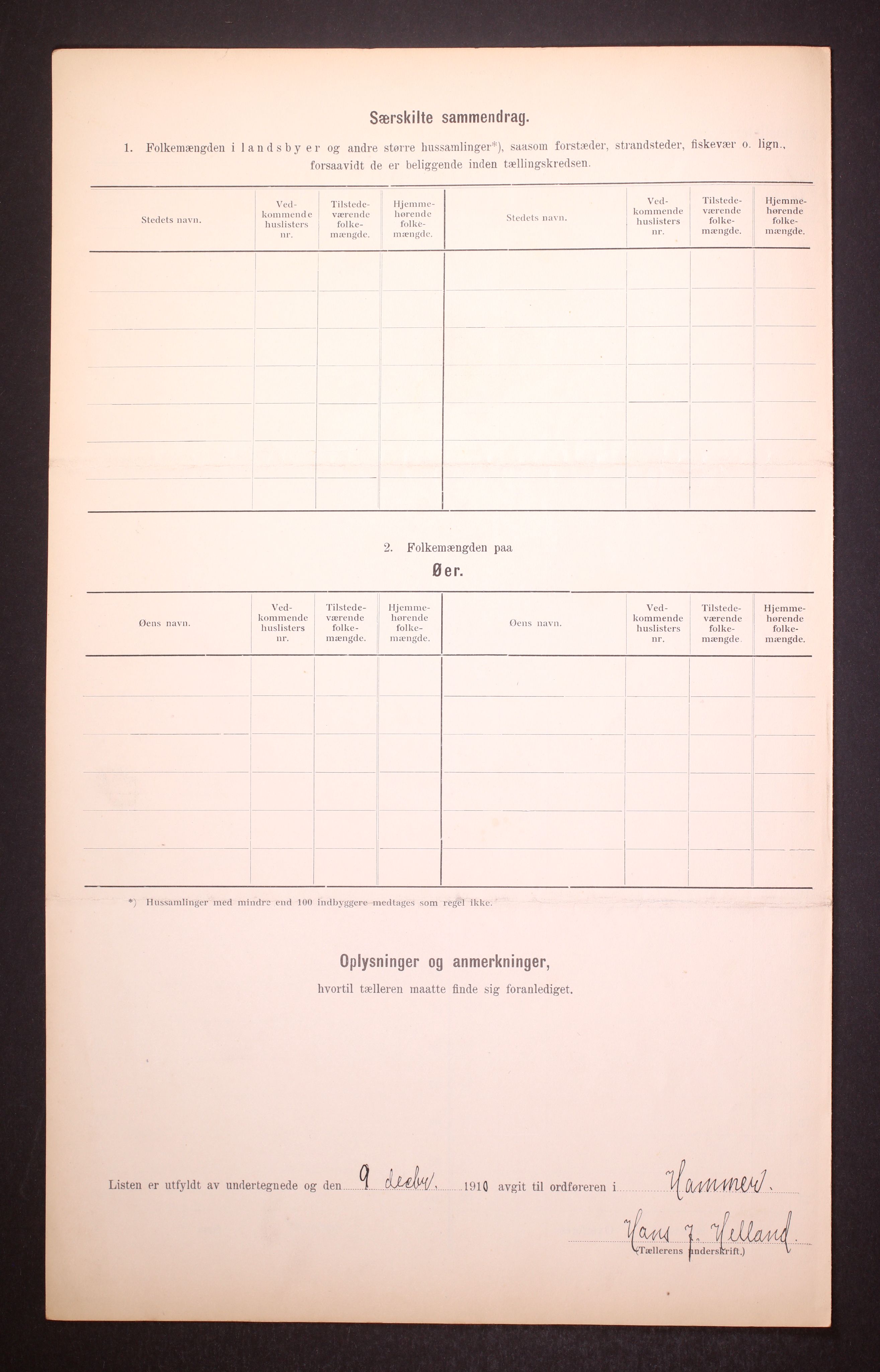 RA, 1910 census for Hamre, 1910, p. 17