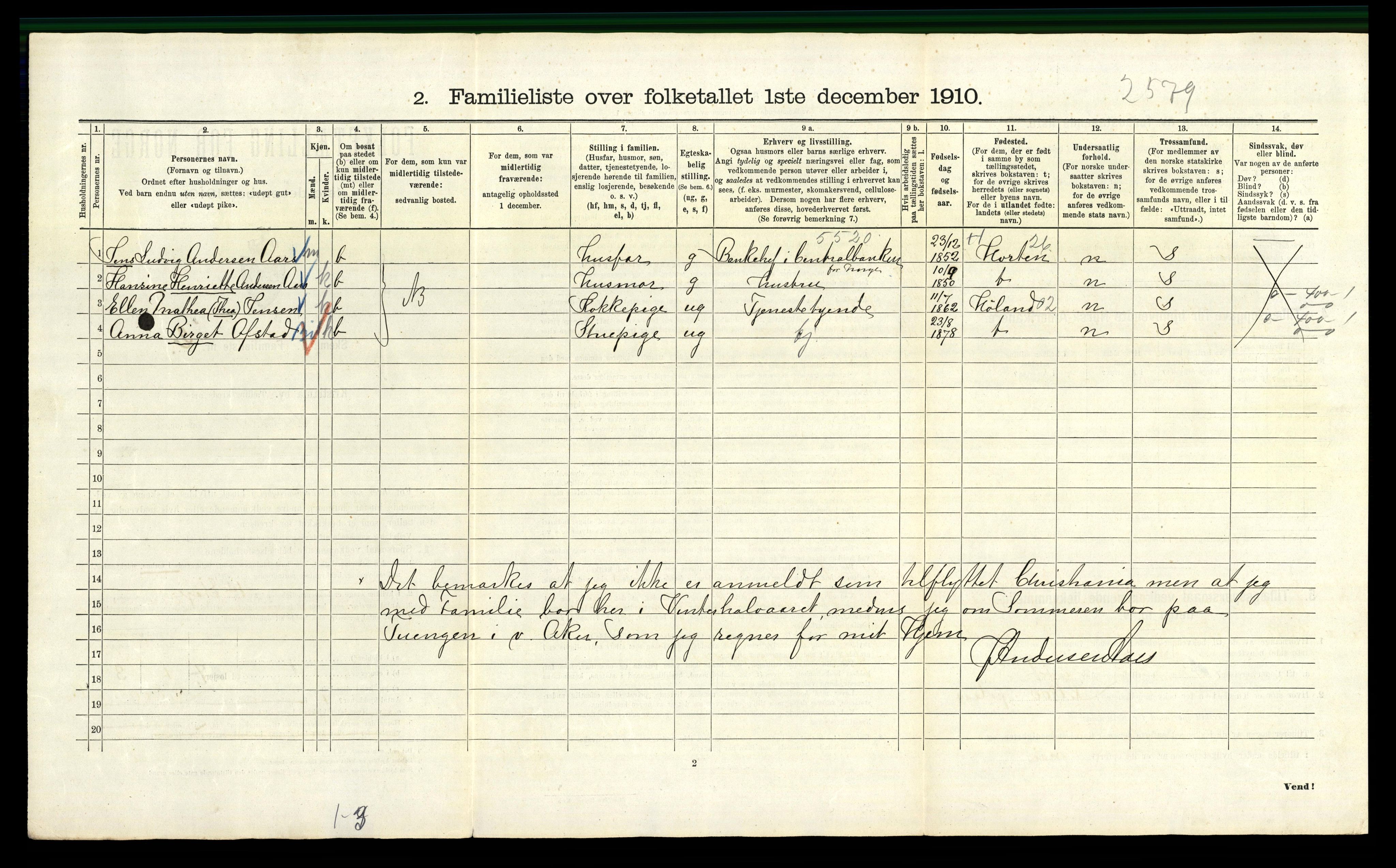 RA, 1910 census for Kristiania, 1910, p. 101870