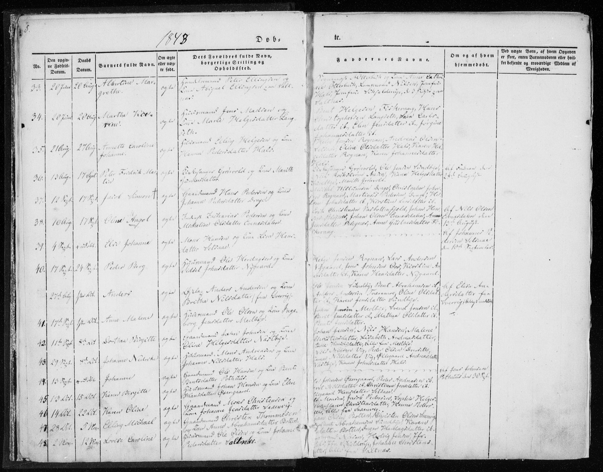 Ministerialprotokoller, klokkerbøker og fødselsregistre - Nordland, AV/SAT-A-1459/847/L0666: Parish register (official) no. 847A06, 1842-1871, p. 8