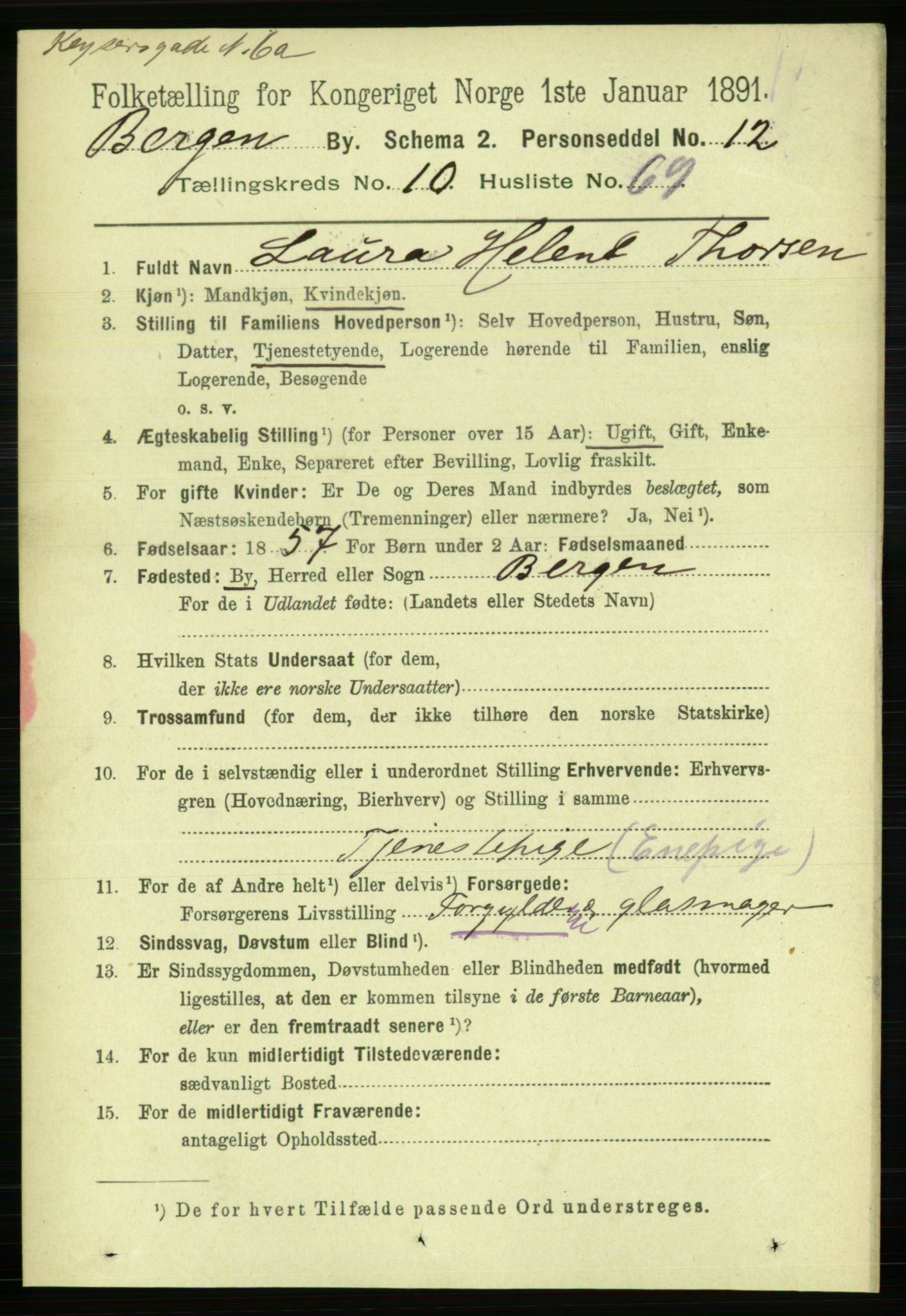 RA, 1891 Census for 1301 Bergen, 1891, p. 19808