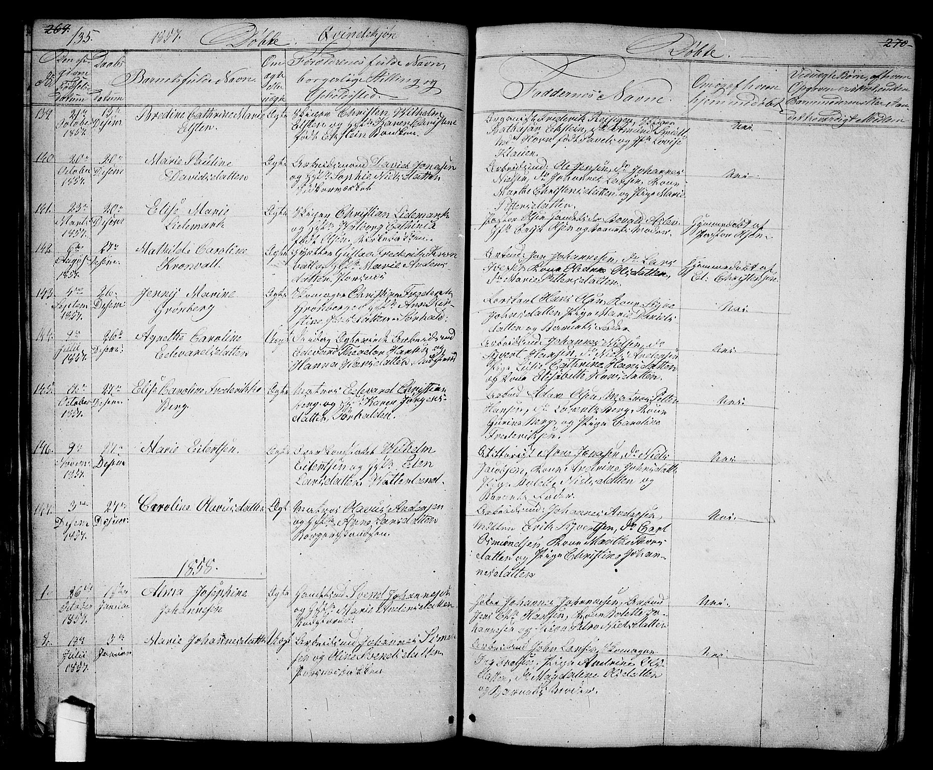 Halden prestekontor Kirkebøker, SAO/A-10909/G/Ga/L0005a: Parish register (copy) no. 5A, 1855-1864, p. 135