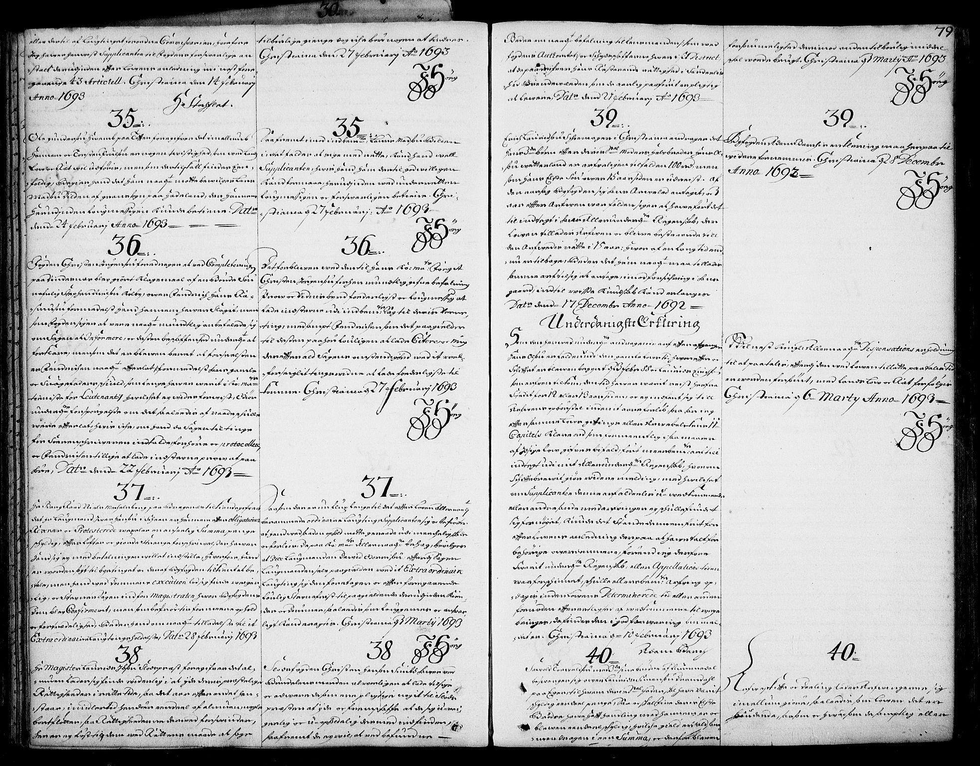 Stattholderembetet 1572-1771, RA/EA-2870/Ad/L0005: Supplikasjons- og resolusjonsprotokoll, 1692-1699, p. 78b-79a