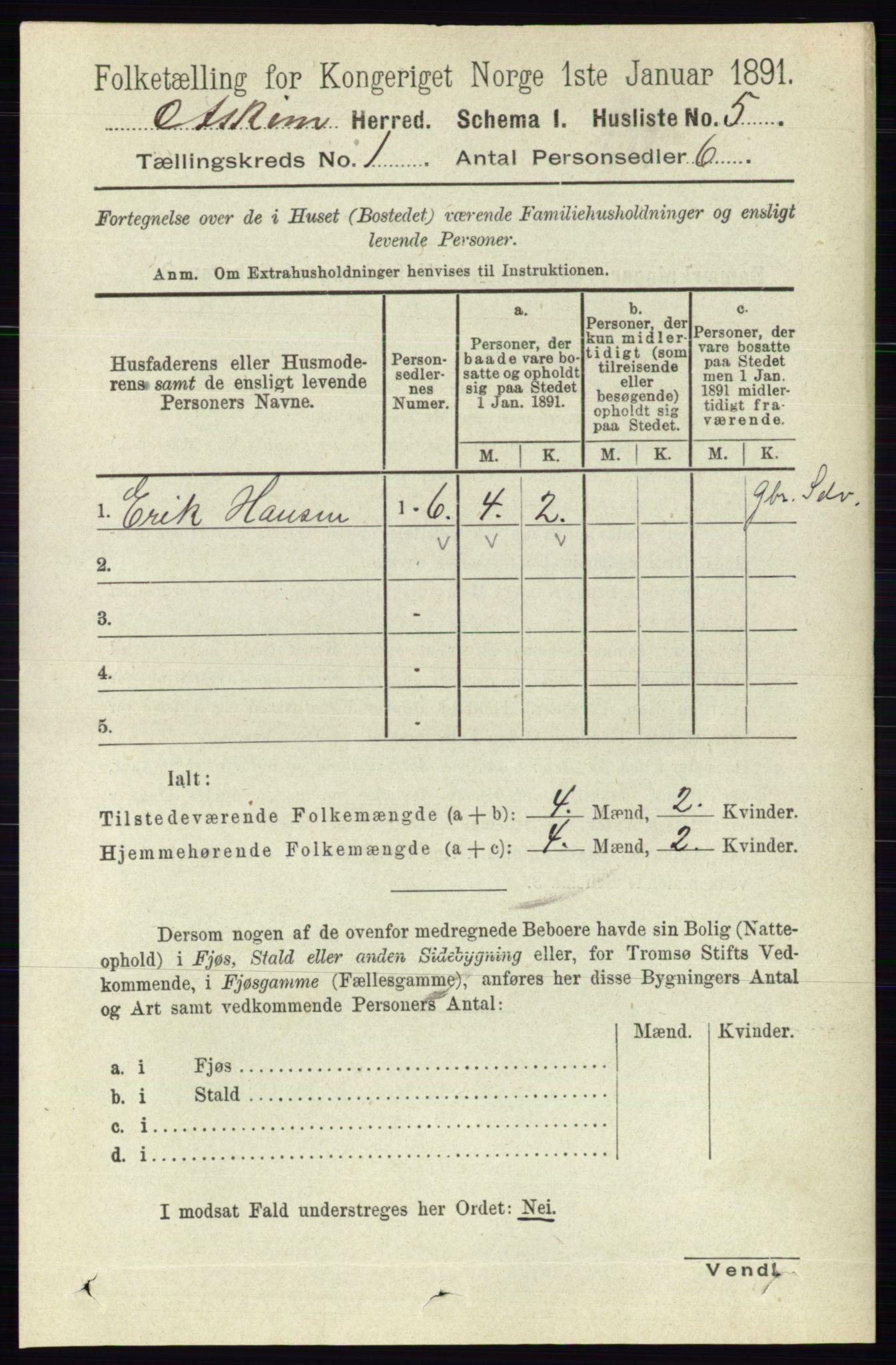 RA, 1891 census for 0124 Askim, 1891, p. 46