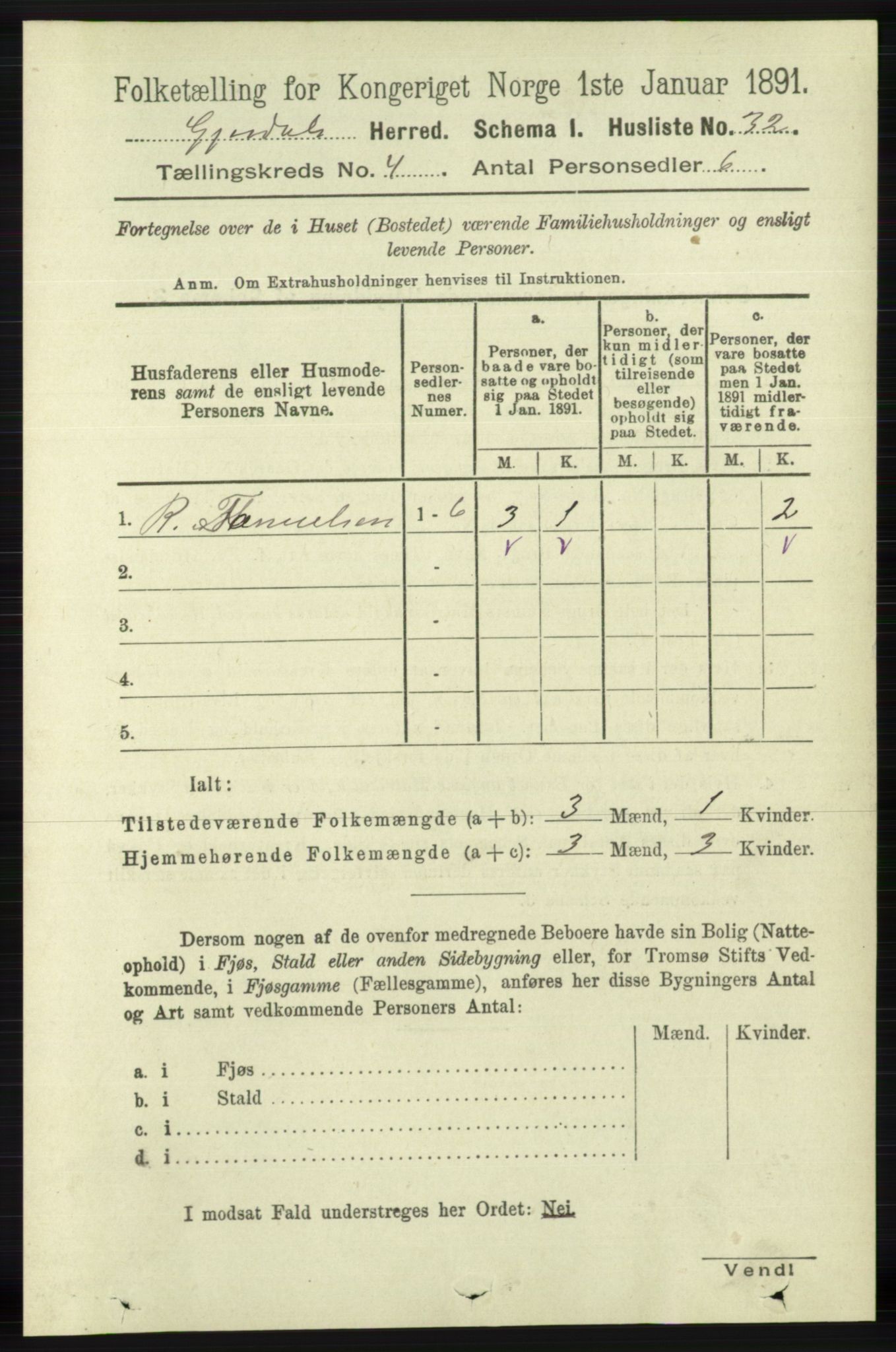 RA, 1891 census for 1122 Gjesdal, 1891, p. 1171